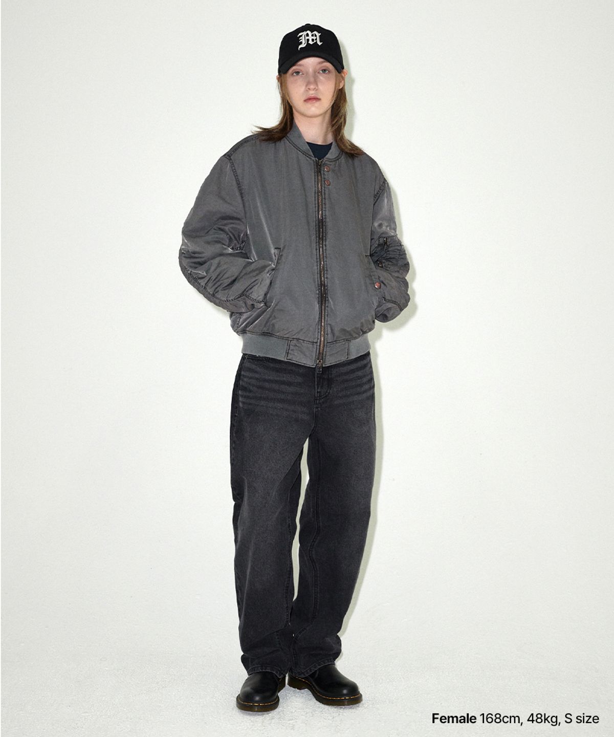 마하그리드(MAHAGRID) OVERDYED MA-1 JACKET CHARCOAL(MG2EFMB930A)