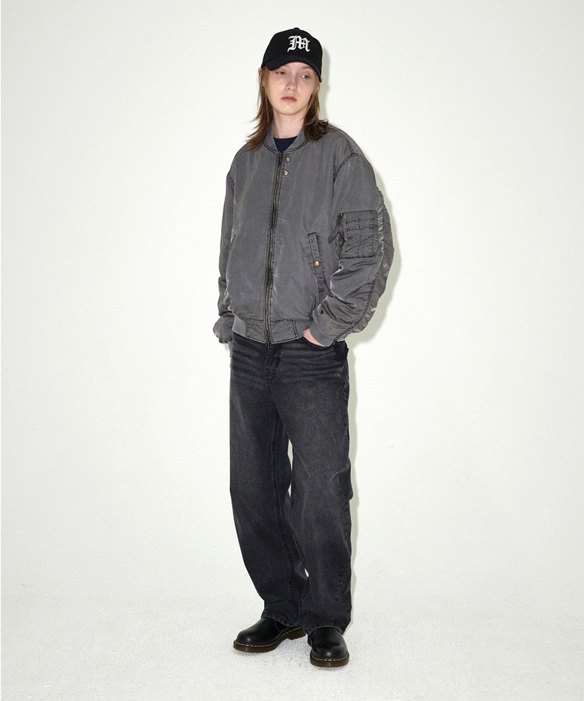 마하그리드(MAHAGRID) OVERDYED MA-1 JACKET CHARCOAL(MG2EFMB930A)