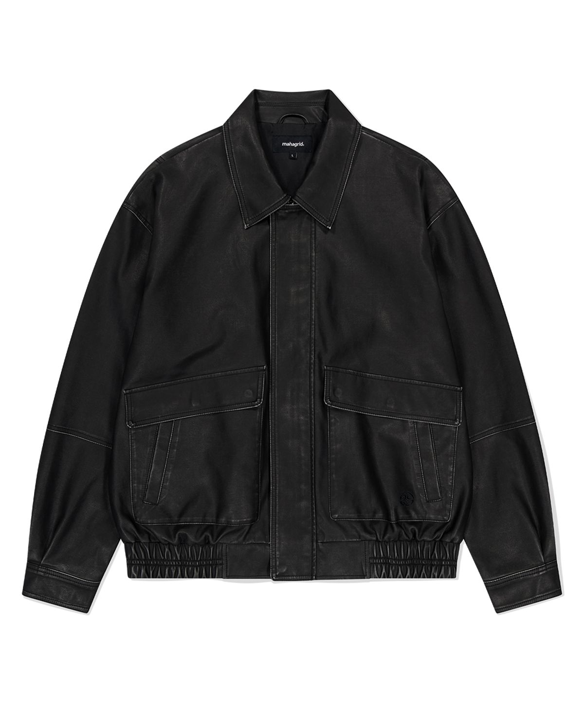 마하그리드(MAHAGRID) WASHED FAUX LEATHER BLOUSON BLACK(MG2EFMB940A)