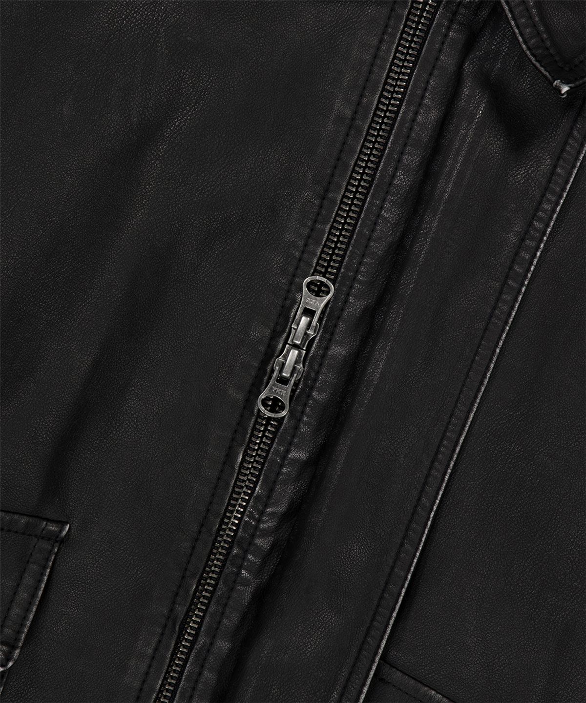마하그리드(MAHAGRID) WASHED FAUX LEATHER BLOUSON BLACK(MG2EFMB940A)