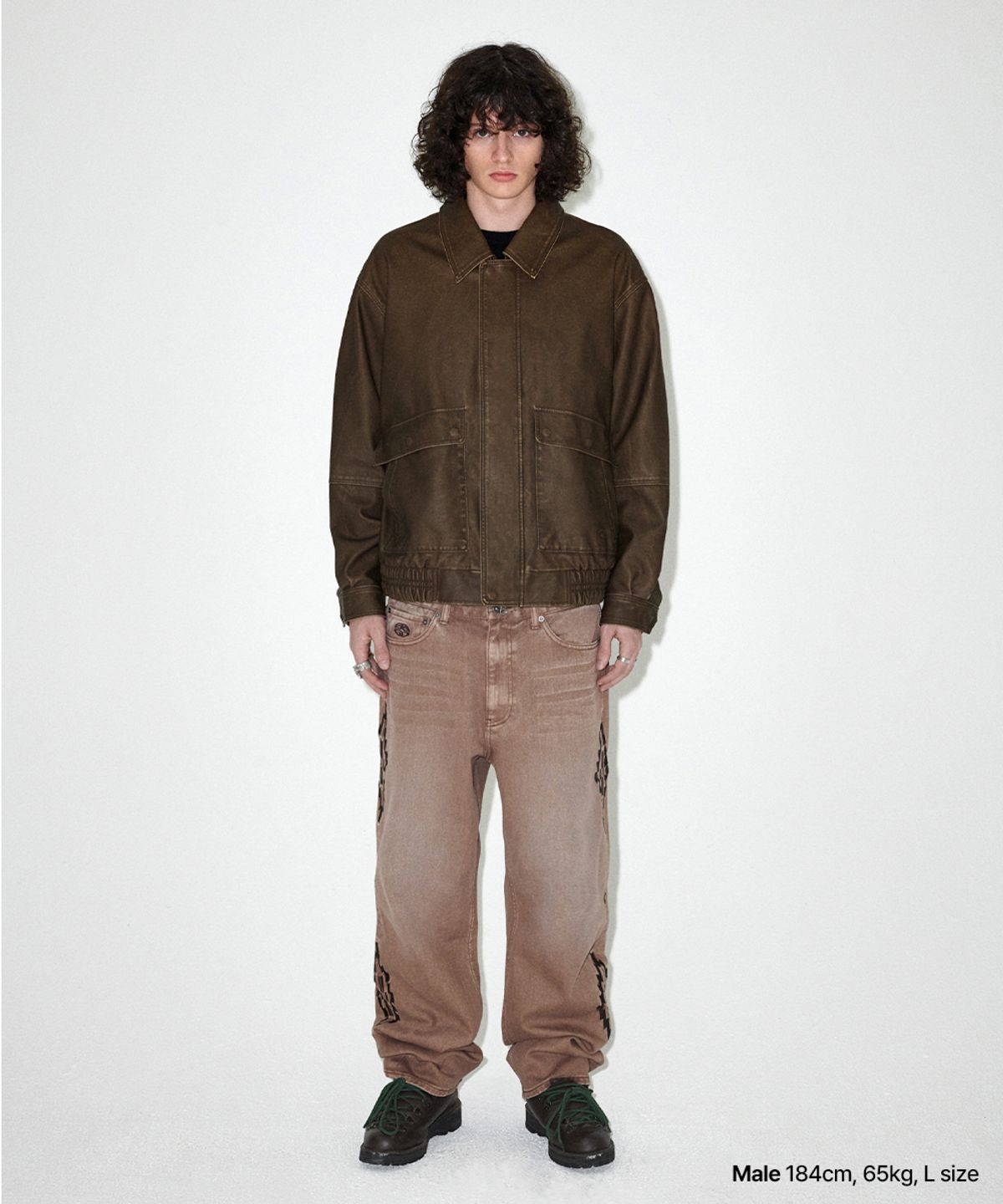 마하그리드(MAHAGRID) WASHED FAUX LEATHER BLOUSON BROWN(MG2EFMB940A)