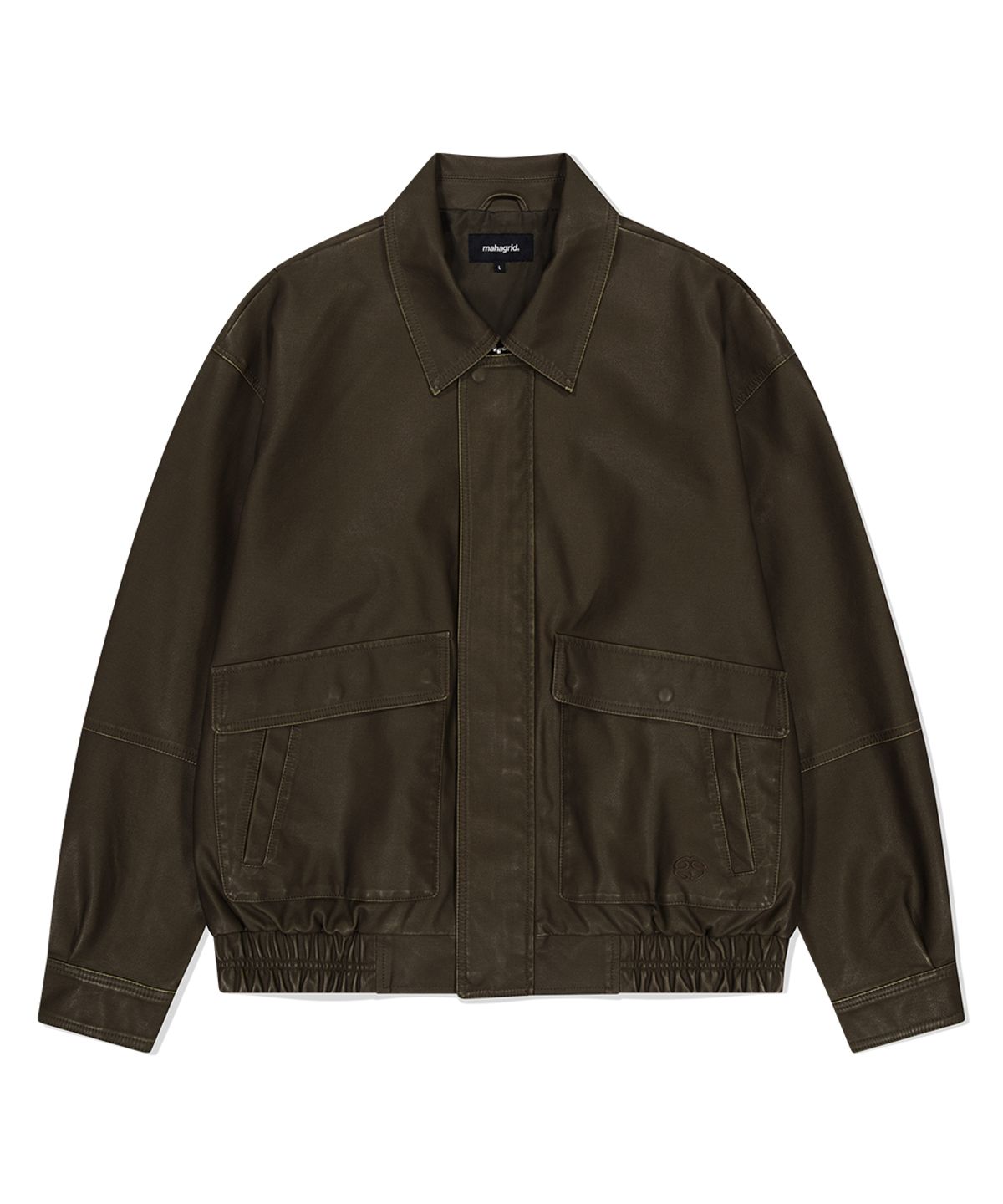 마하그리드(MAHAGRID) WASHED FAUX LEATHER BLOUSON BROWN(MG2EFMB940A)