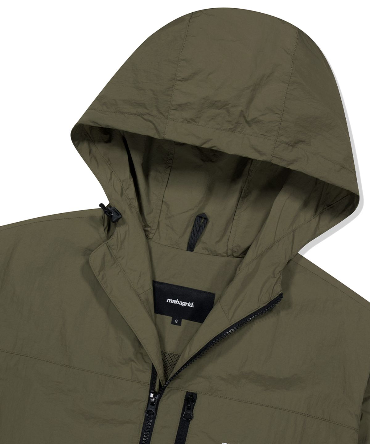 마하그리드(MAHAGRID) BASIC LOGO NYLON WINDBREAKER KHAKI(MG2EFMSC00A)