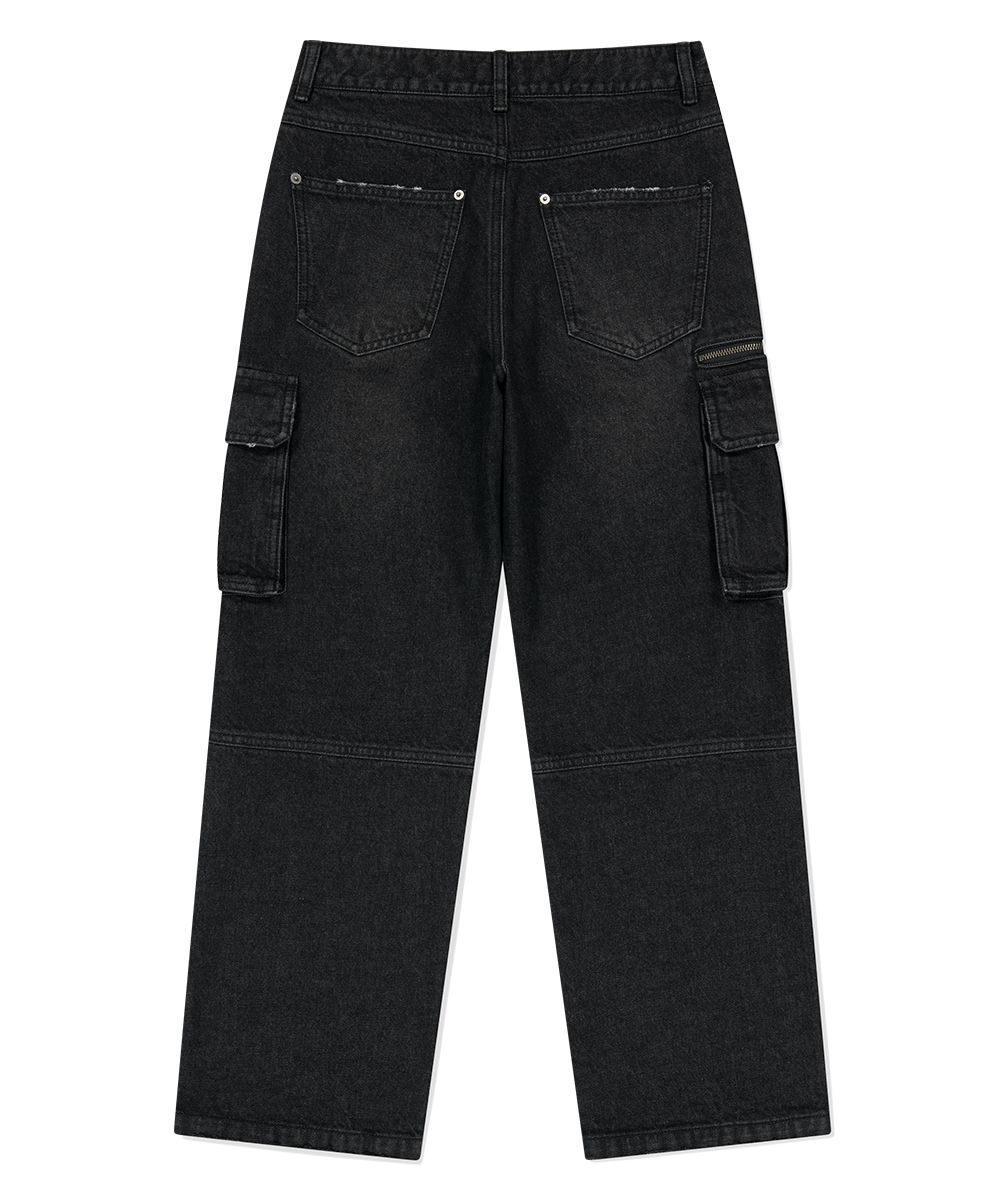 【mahagrid】22FW★ WEB DENIM PANT MUSINSA | MAHAGRID WASHED ZIP CARGO DENIM PANT BLACK