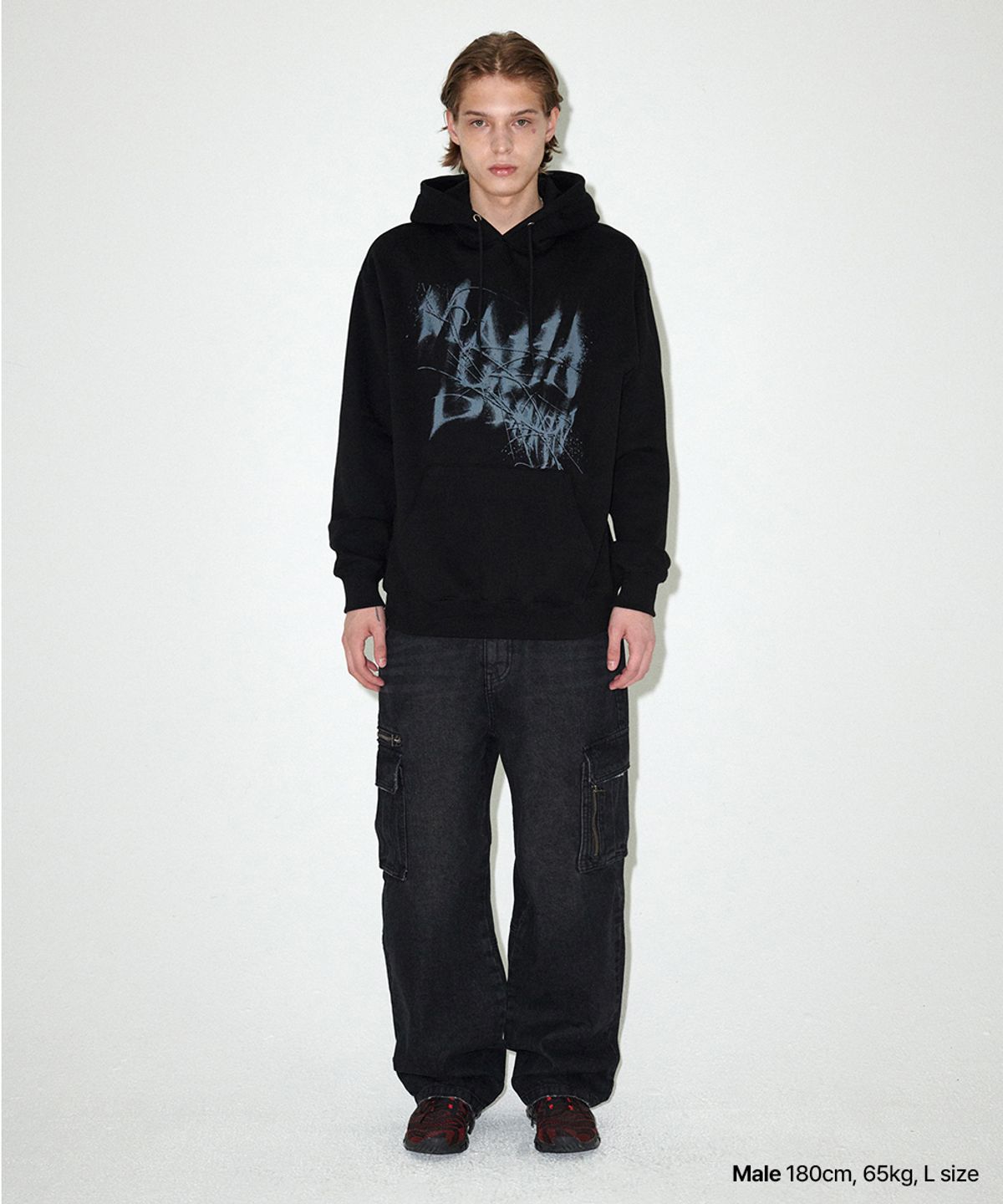 마하그리드(MAHAGRID) WASHED ZIP CARGO DENIM PANT BLACK(MG2EFMD110A)