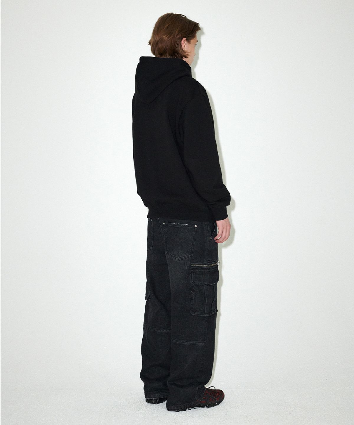 마하그리드(MAHAGRID) WASHED ZIP CARGO DENIM PANT BLACK(MG2EFMD110A)