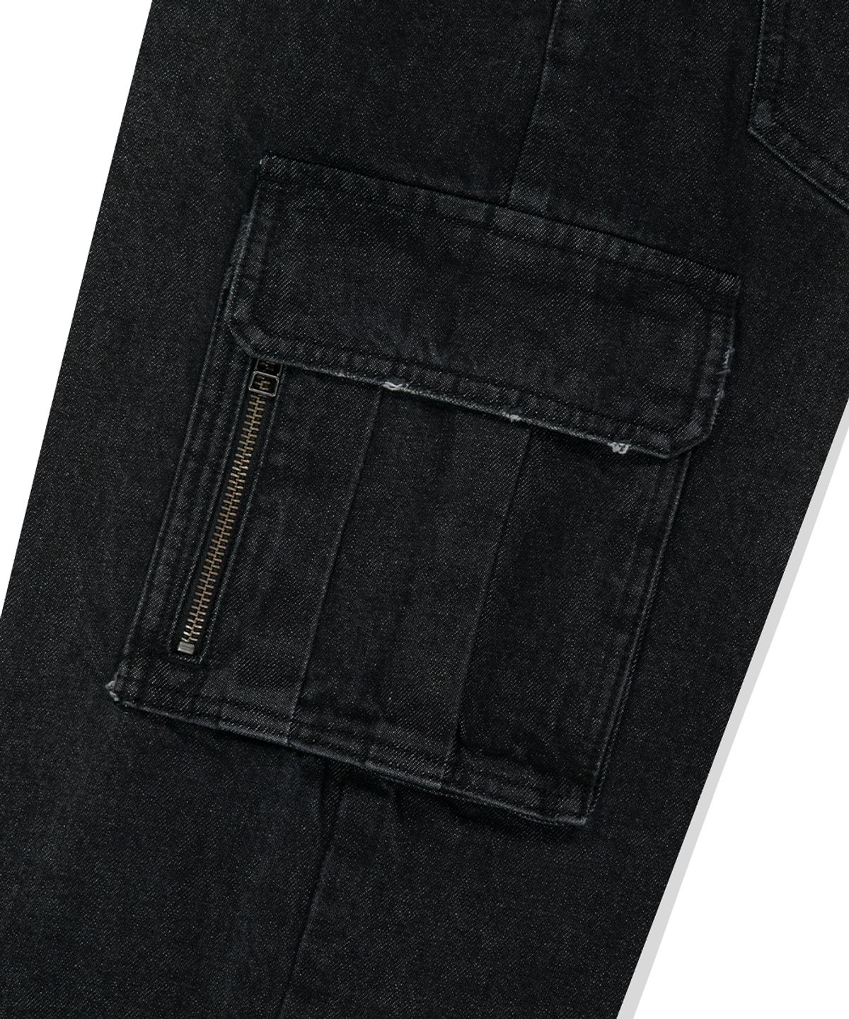 마하그리드(MAHAGRID) WASHED ZIP CARGO DENIM PANT BLACK(MG2EFMD110A)