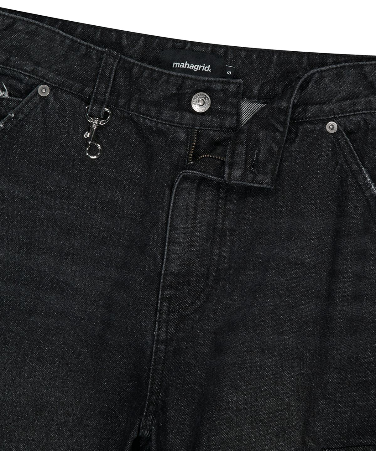 마하그리드(MAHAGRID) WASHED ZIP CARGO DENIM PANT BLACK(MG2EFMD110A)