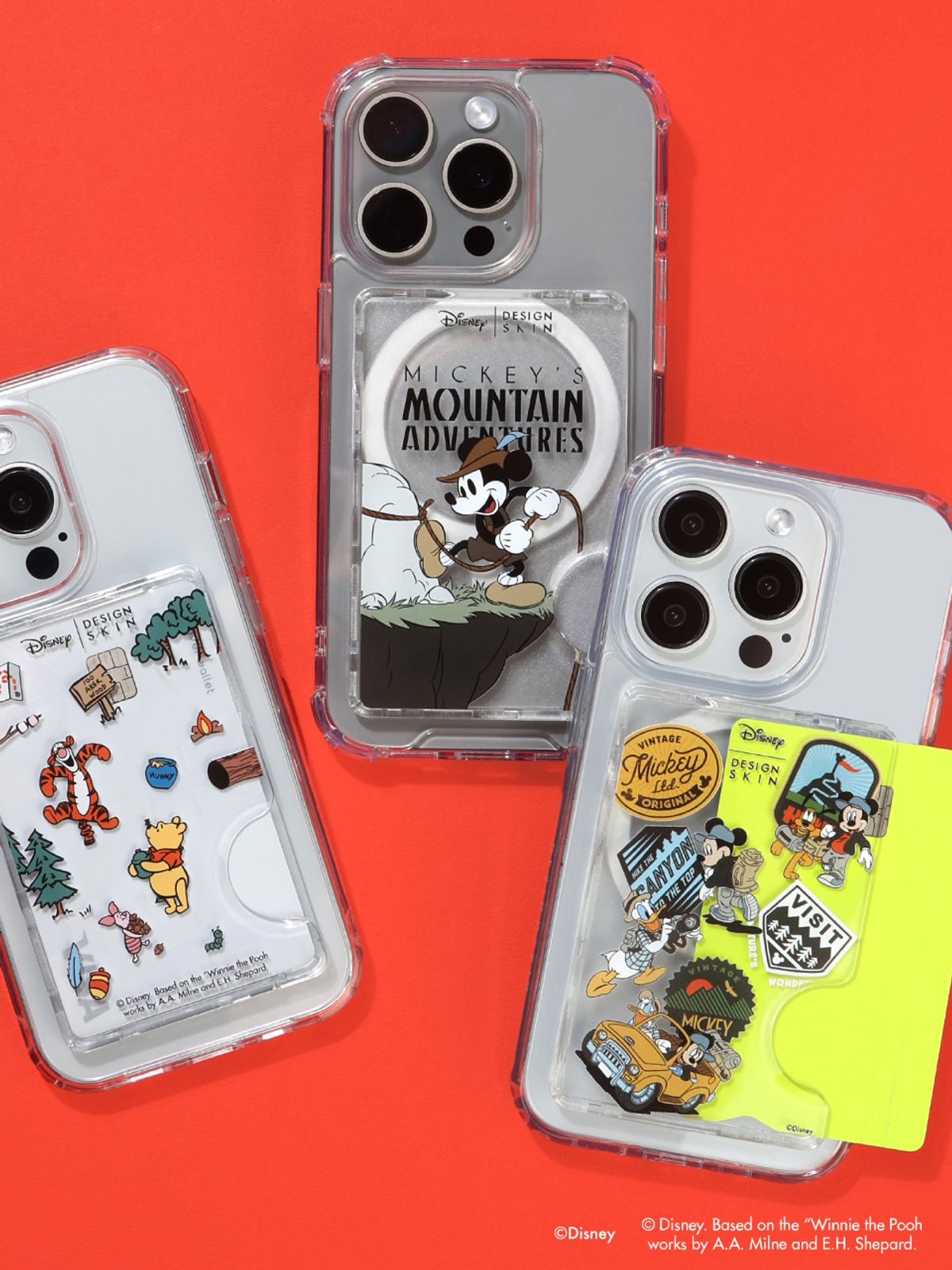 디자인스킨(DESIGNSKIN) 디즈니 맥세이프 카드 포켓 - 캠핑카 미키패밀리