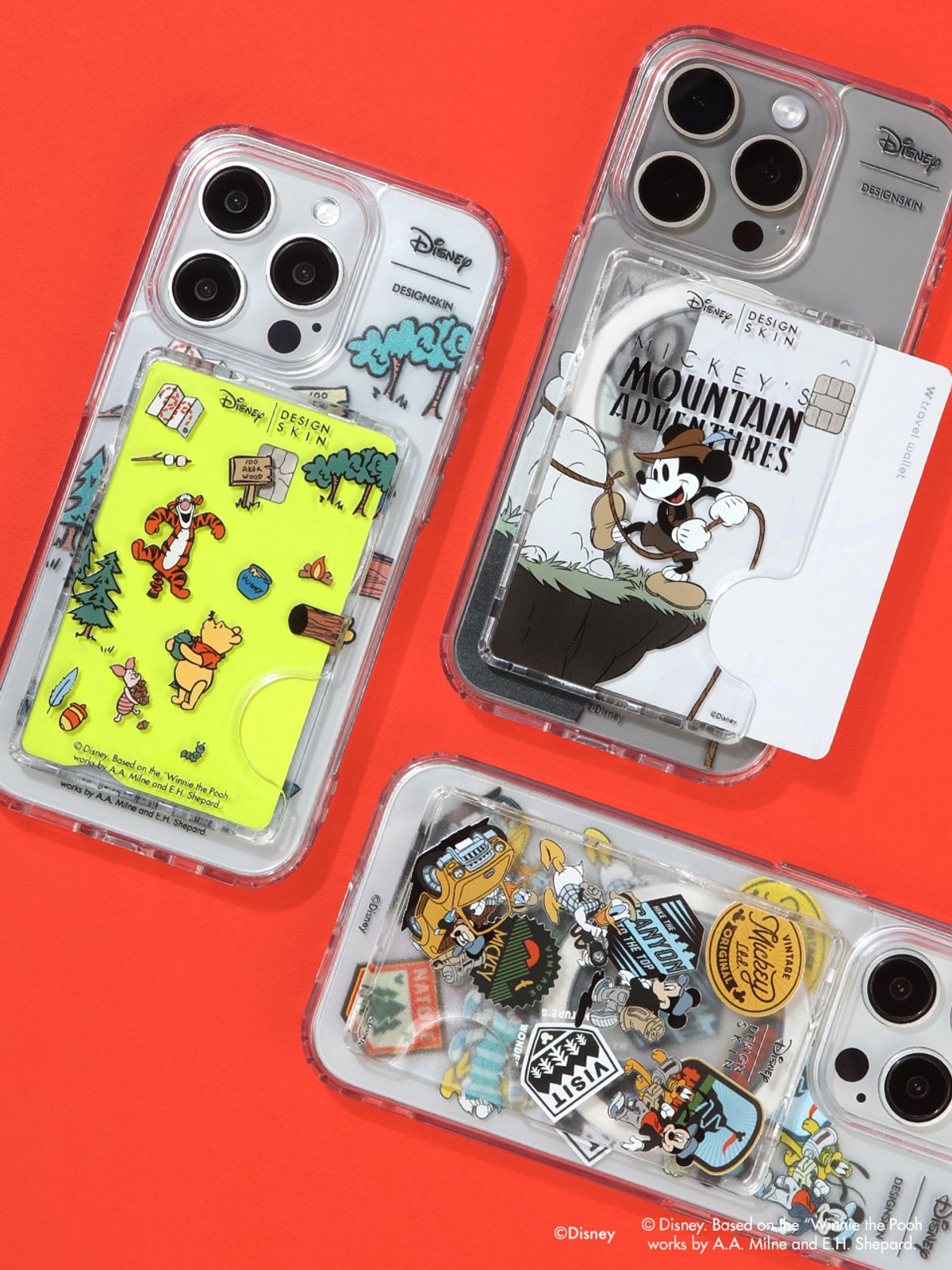 디자인스킨(DESIGNSKIN) 디즈니 맥세이프 카드 포켓 - 곰돌이 푸 프렌즈 인 네이처
