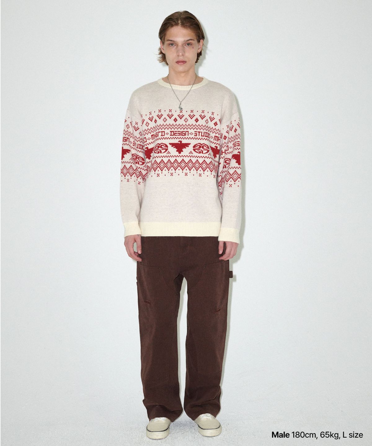 마하그리드(MAHAGRID) EAGLE ECLIPSE KNIT SWEATER IVORY(MG2EFMK602A)