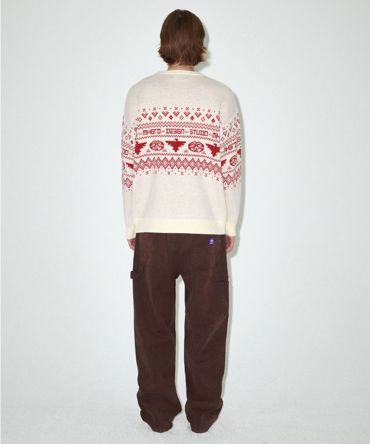 마하그리드(MAHAGRID) EAGLE ECLIPSE KNIT SWEATER IVORY(MG2EFMK602A)