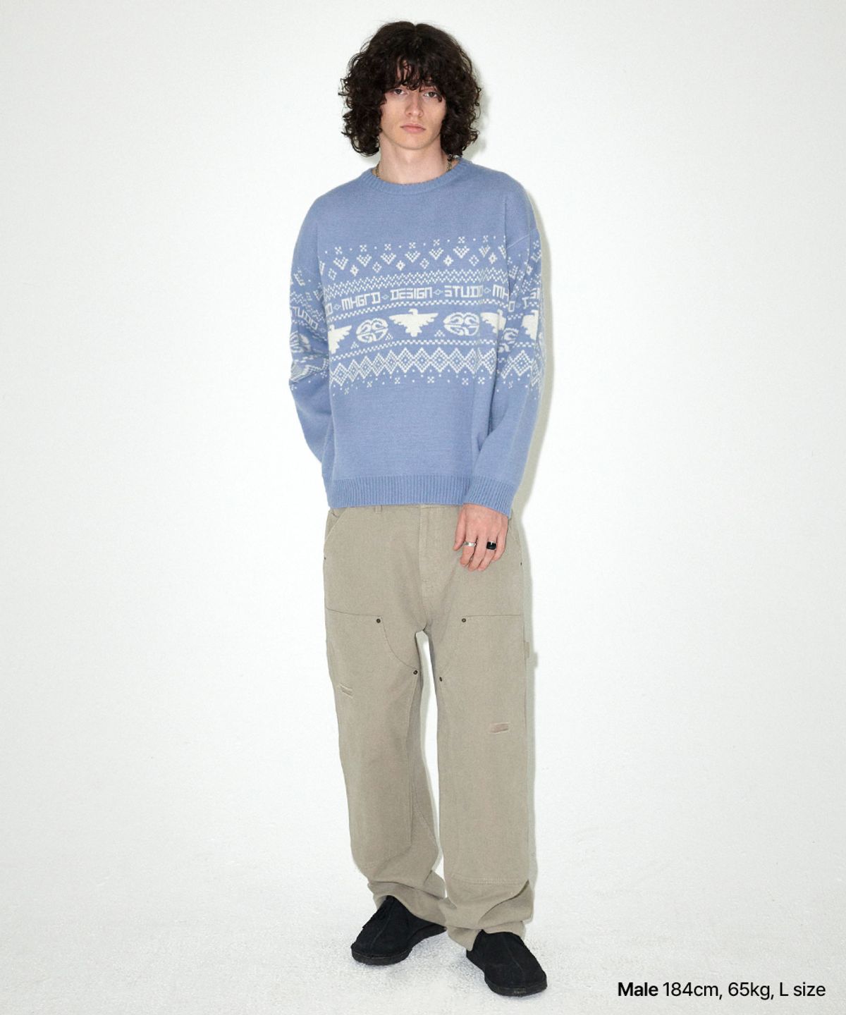 마하그리드(MAHAGRID) EAGLE ECLIPSE KNIT SWEATER BLUE(MG2EFMK602A)