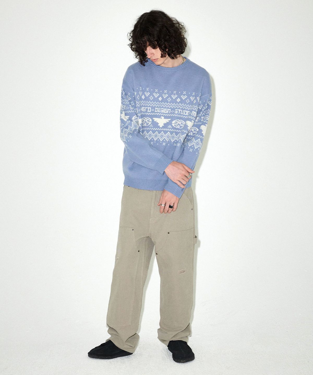 마하그리드(MAHAGRID) EAGLE ECLIPSE KNIT SWEATER BLUE(MG2EFMK602A)