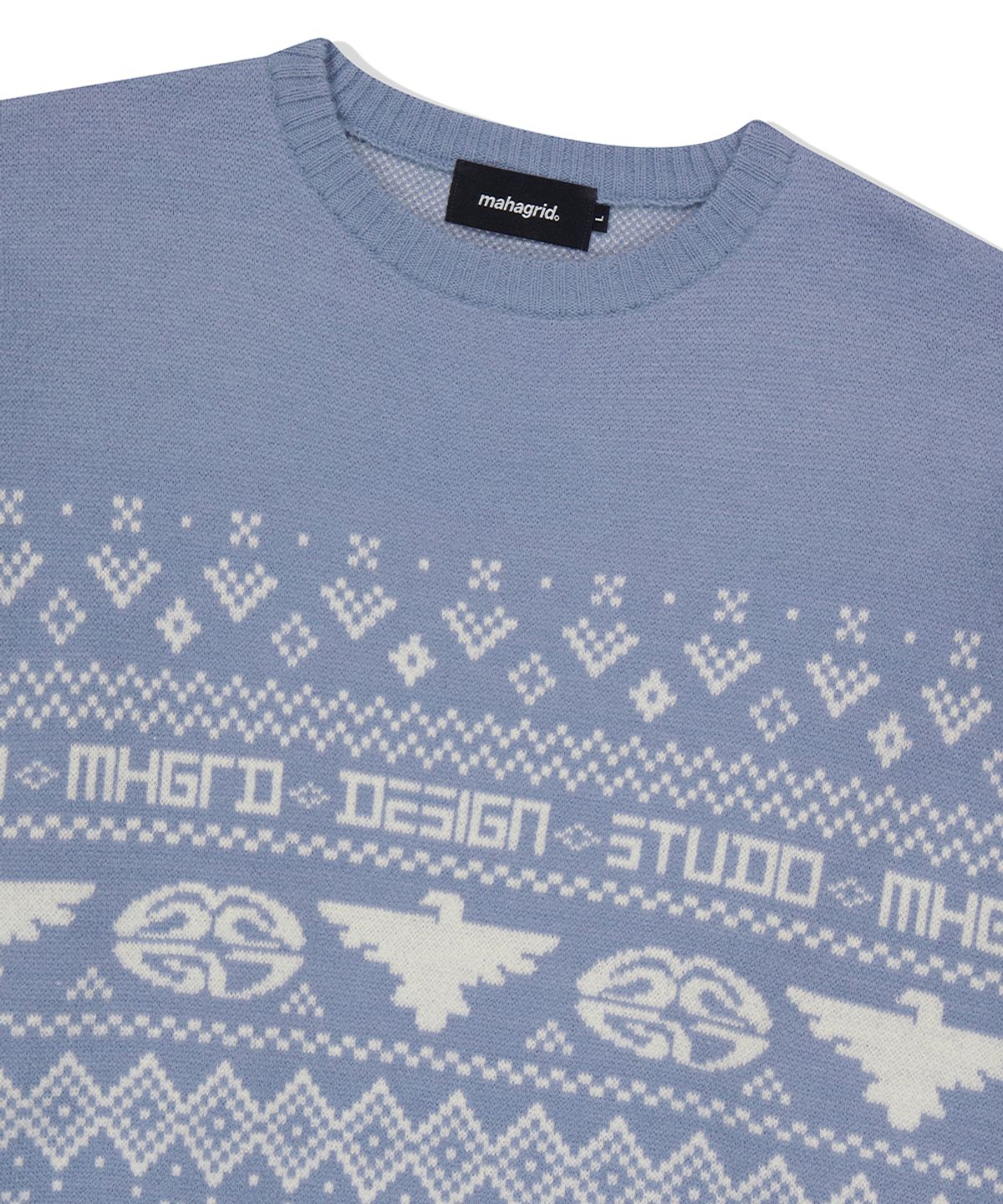 마하그리드(MAHAGRID) EAGLE ECLIPSE KNIT SWEATER BLUE(MG2EFMK602A)