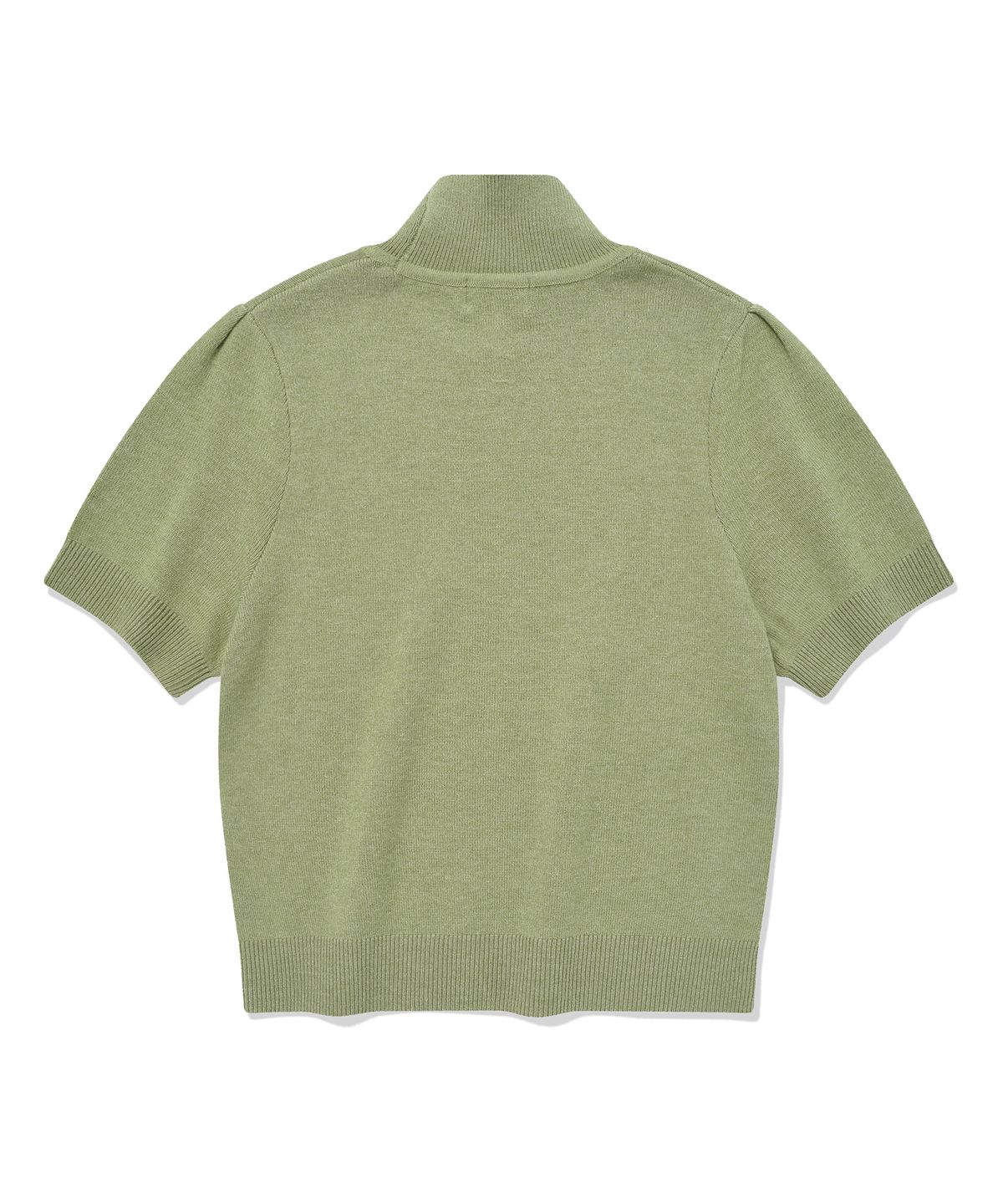 커버낫 우먼(COVERNAT WOMAN) 우먼 터틀넥 퍼프 슬리브 하프 니트 Light Green