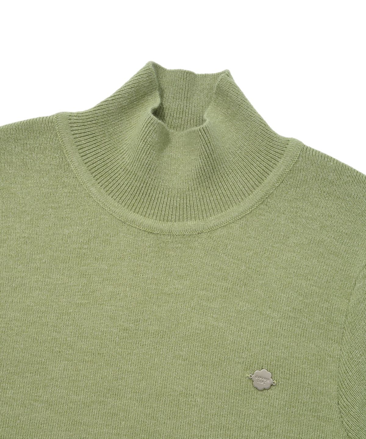 커버낫 우먼(COVERNAT WOMAN) 우먼 터틀넥 퍼프 슬리브 하프 니트 Light Green