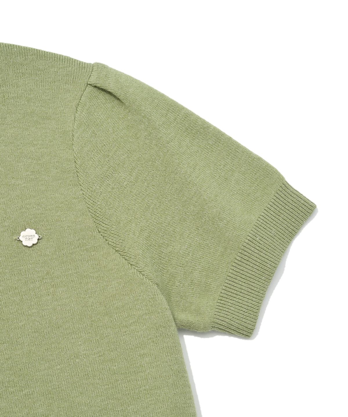 커버낫 우먼(COVERNAT WOMAN) 우먼 터틀넥 퍼프 슬리브 하프 니트 Light Green