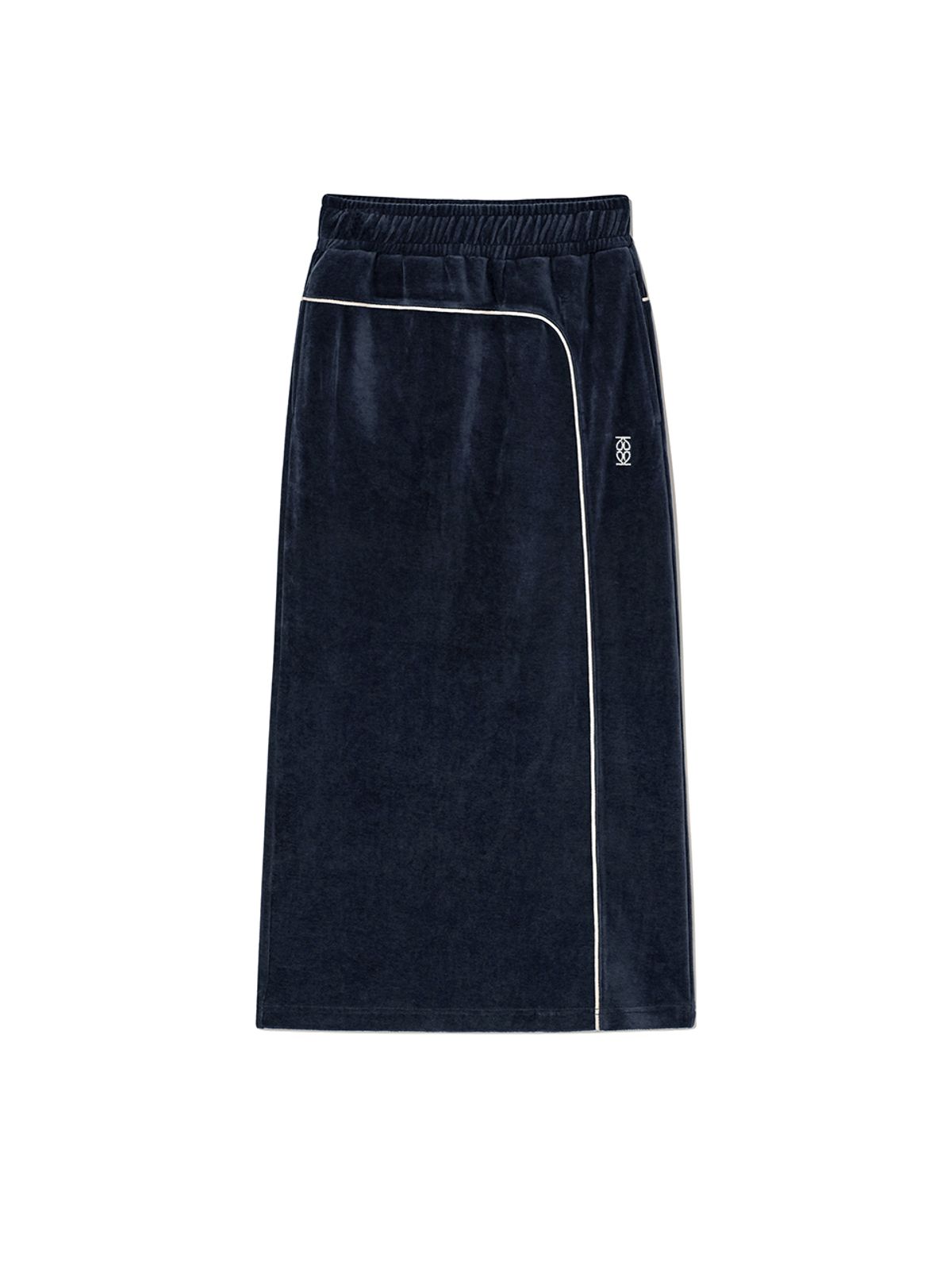 기준(KIJUN) Velour Long Skirt Navy