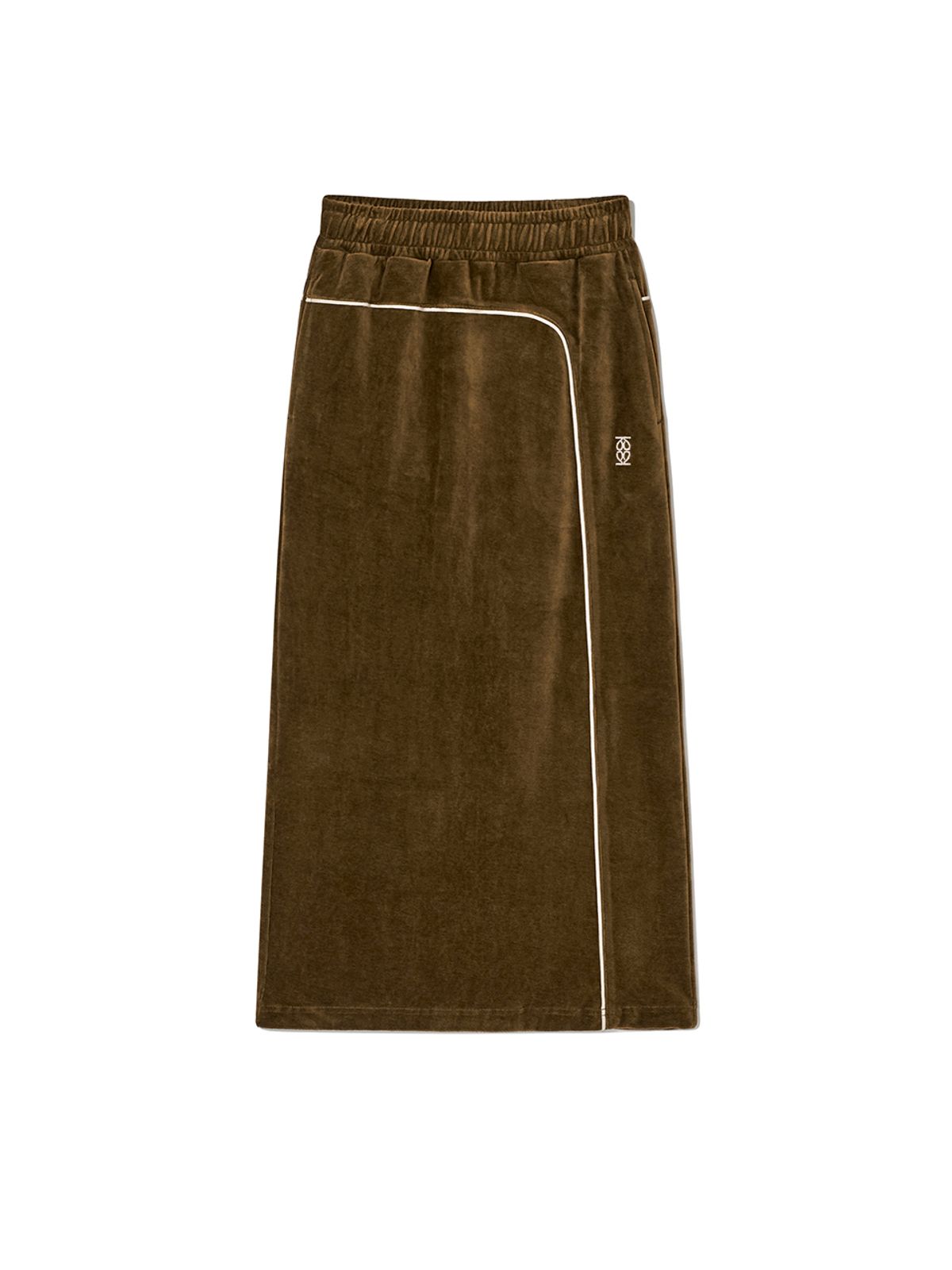 기준(KIJUN) Velour Long Skirt Brown