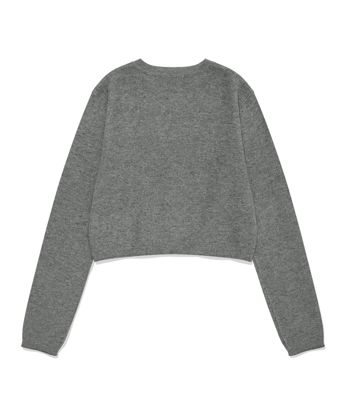 커버낫 우먼(COVERNAT WOMAN) 우먼 크롭 라운드 니트 가디건 Melange Gray