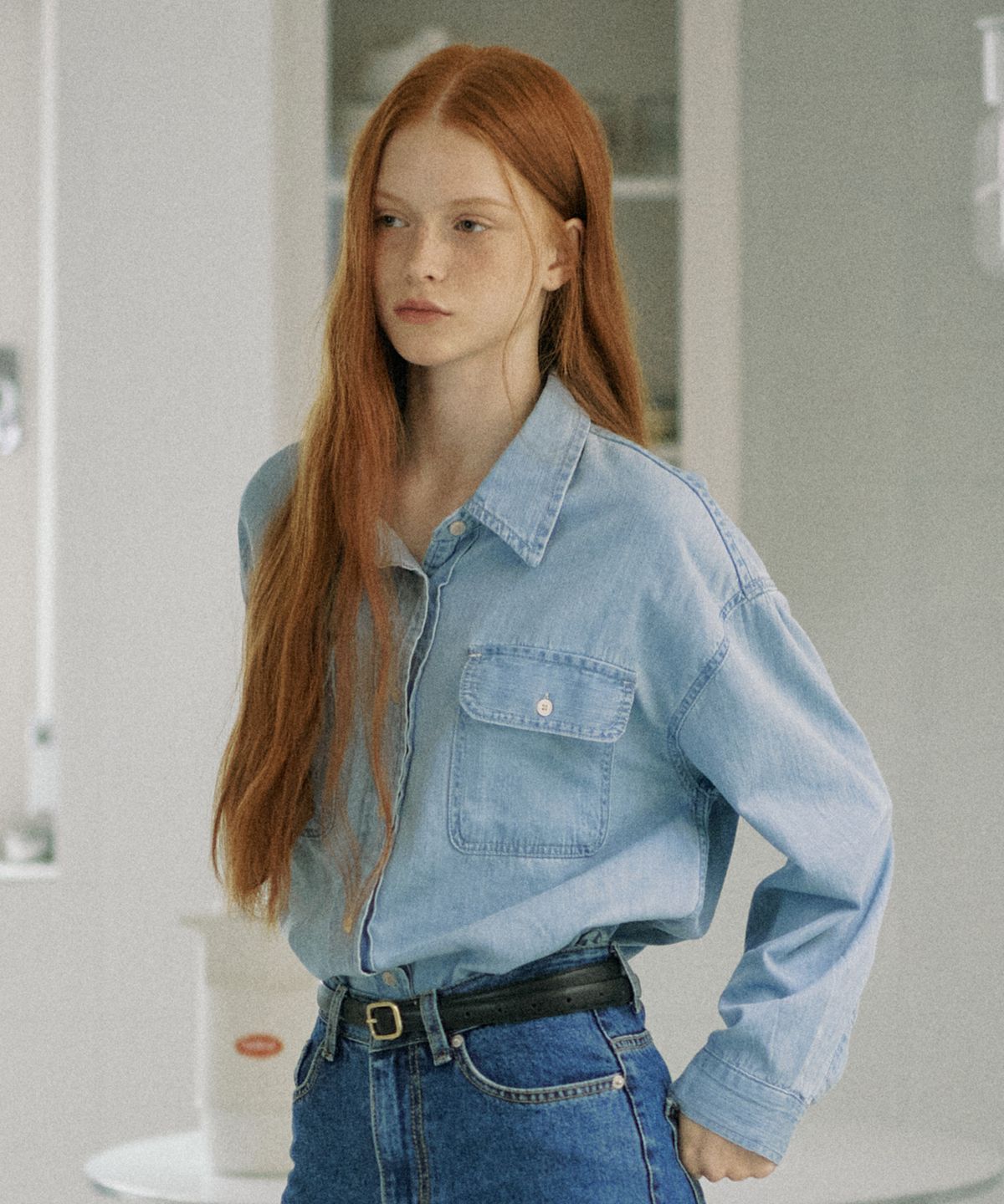 엽페(YUPPE) DENIM OVER SHIRT_BLUE