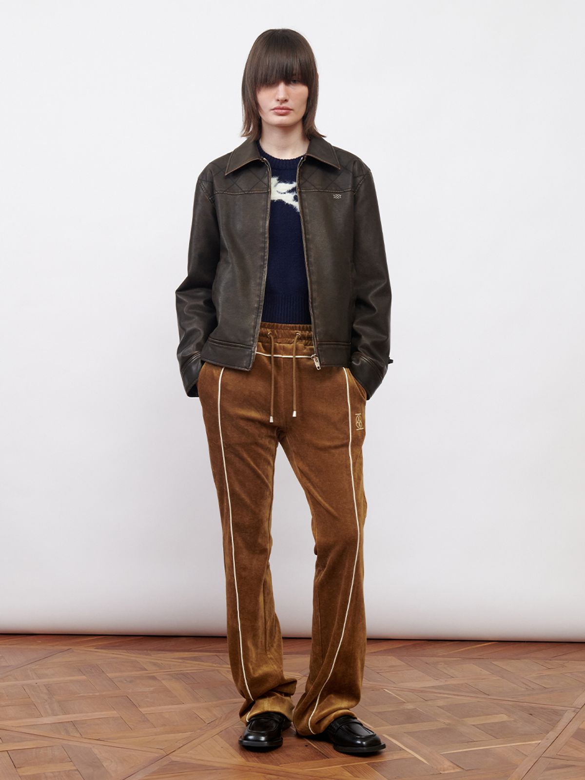 기준(KIJUN) Velour Track Pants Brown