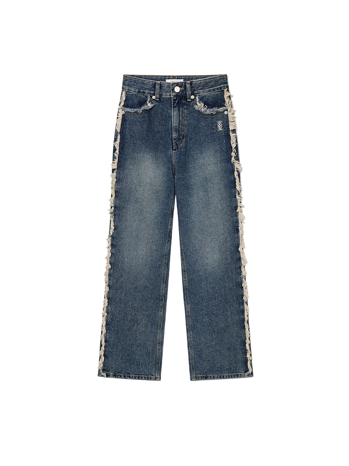 기준(KIJUN) Raw Edge Trimmed Jeans Blue