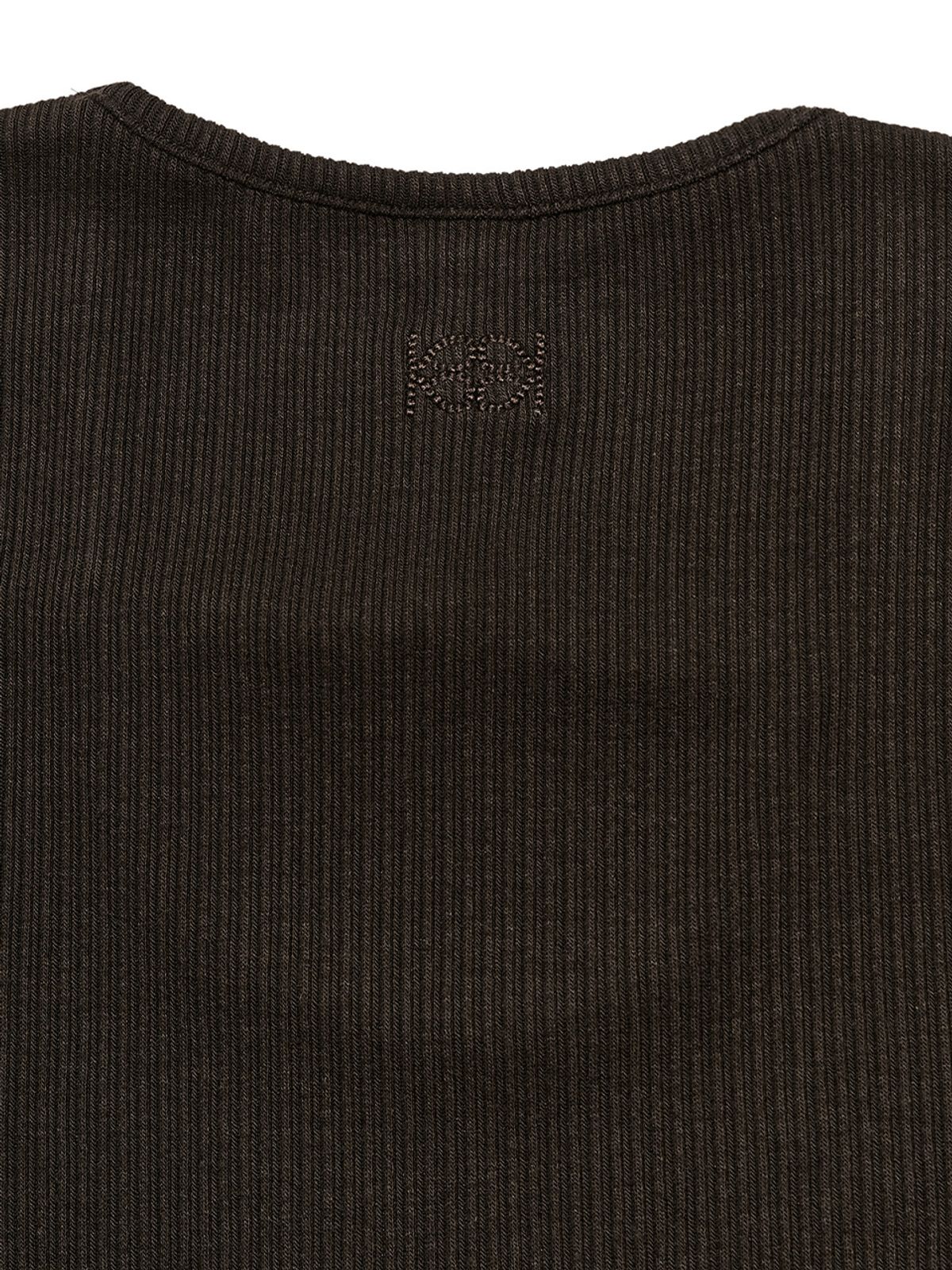 기준(KIJUN) Belted U-Neck Top Dark Brown