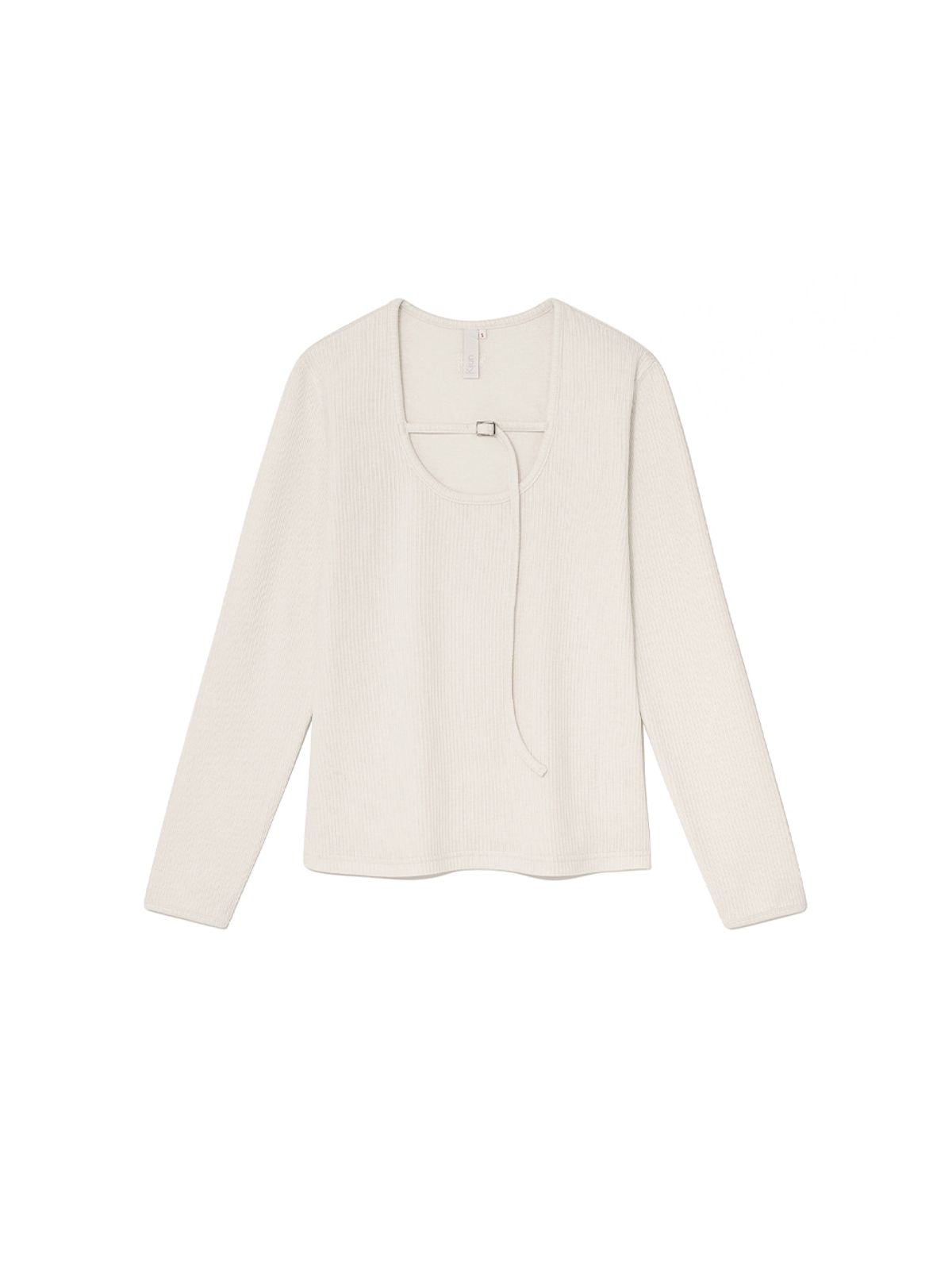 기준(KIJUN) Belted U-Neck Top Ivory
