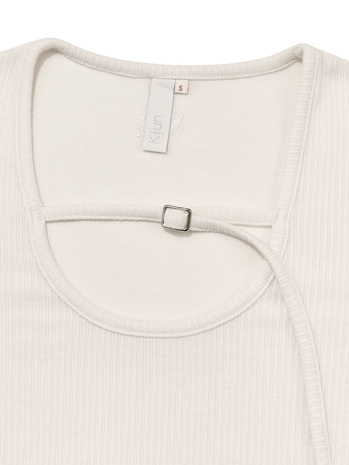 기준(KIJUN) Belted U-Neck Top Ivory