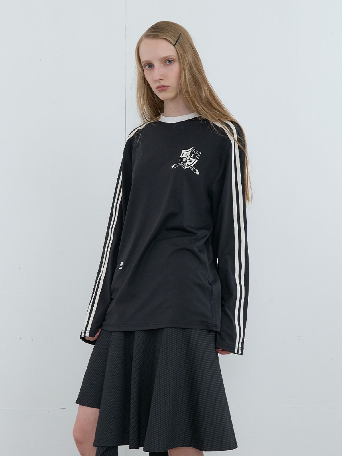 기준(KIJUN) Football Long Sleeve T-Shirt UNISEX Black