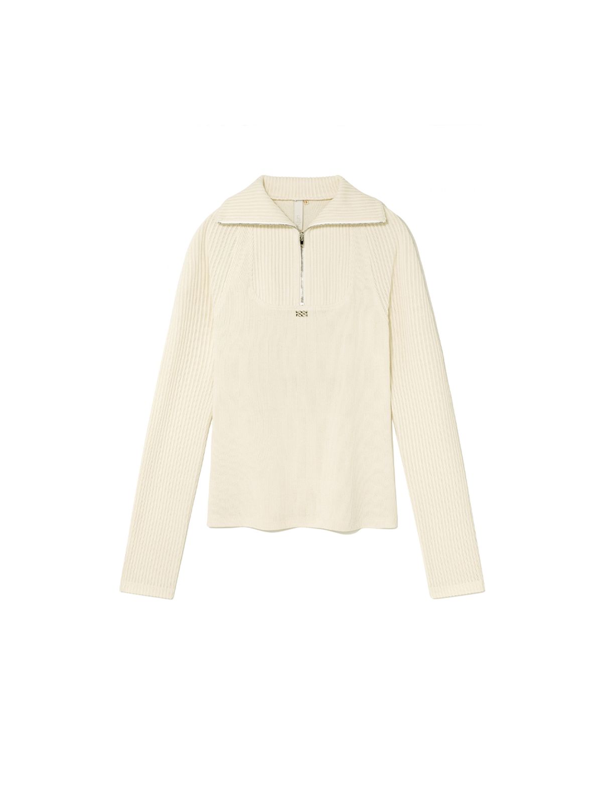 기준(KIJUN) Corduroy Half Zip-Up Top Ivory