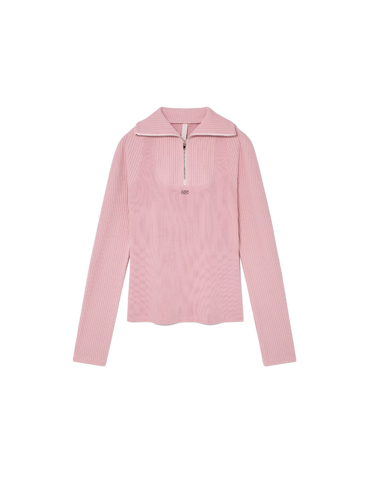 기준(KIJUN) Corduroy Half Zip-Up Top Pink
