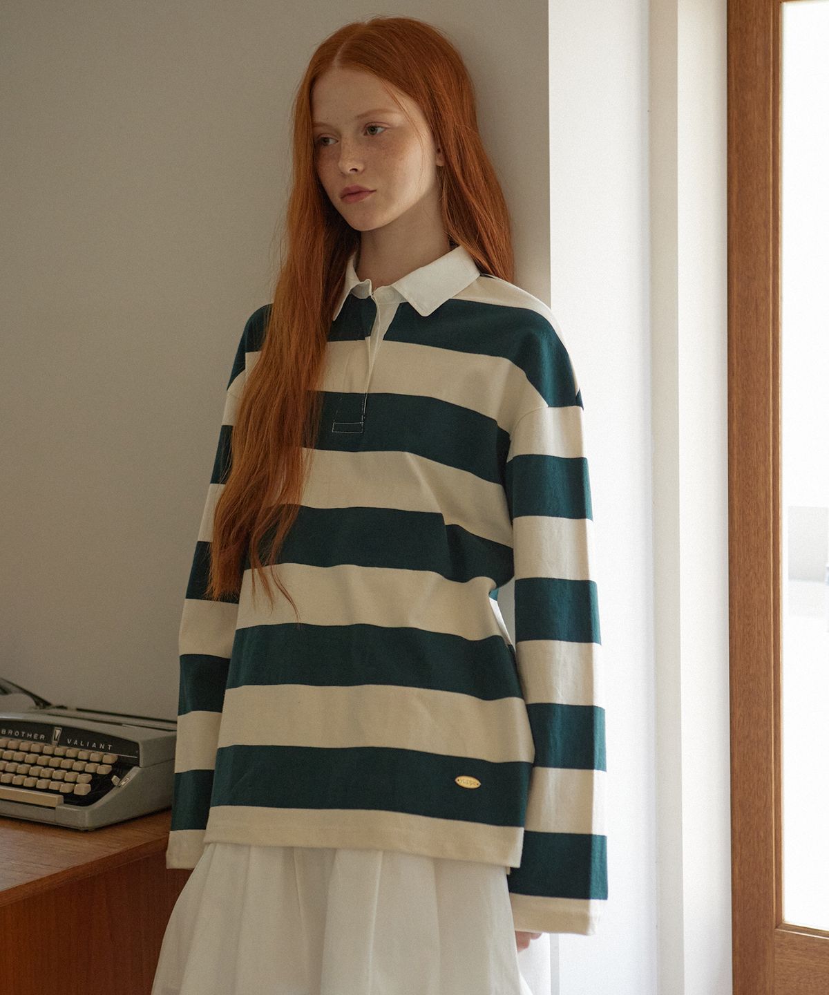 엽페(YUPPE) LONG STRIPE T-SHIRT_GREEN