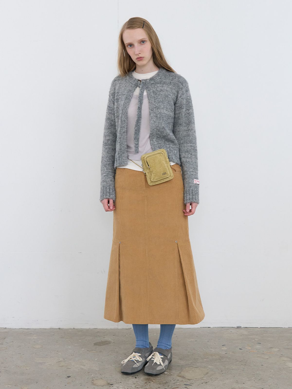 기준(KIJUN) Belted Cardigan Grey