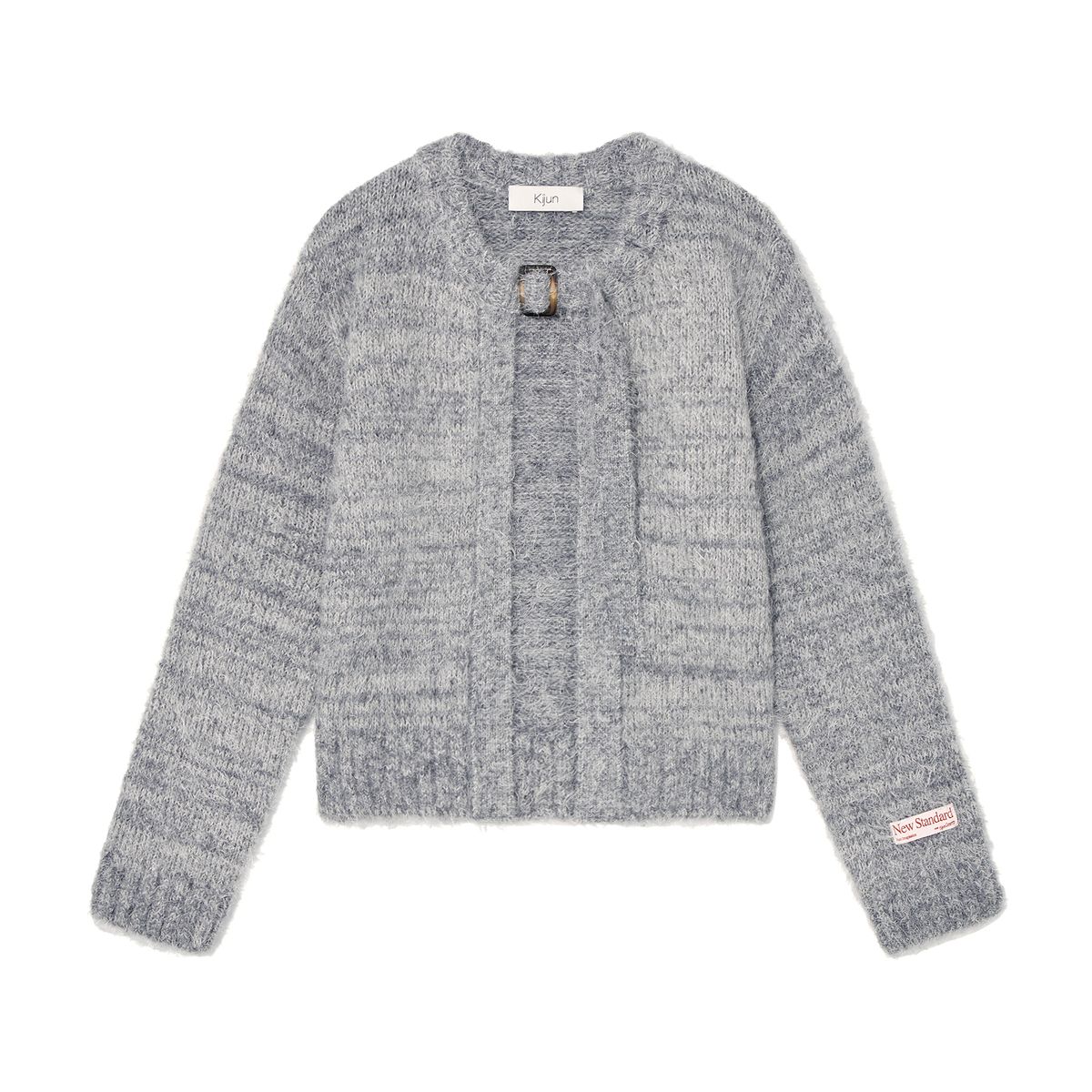 기준(KIJUN) Belted Cardigan Grey