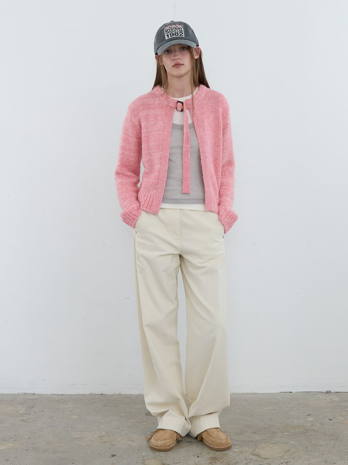 기준(KIJUN) Belted Cardigan Pink