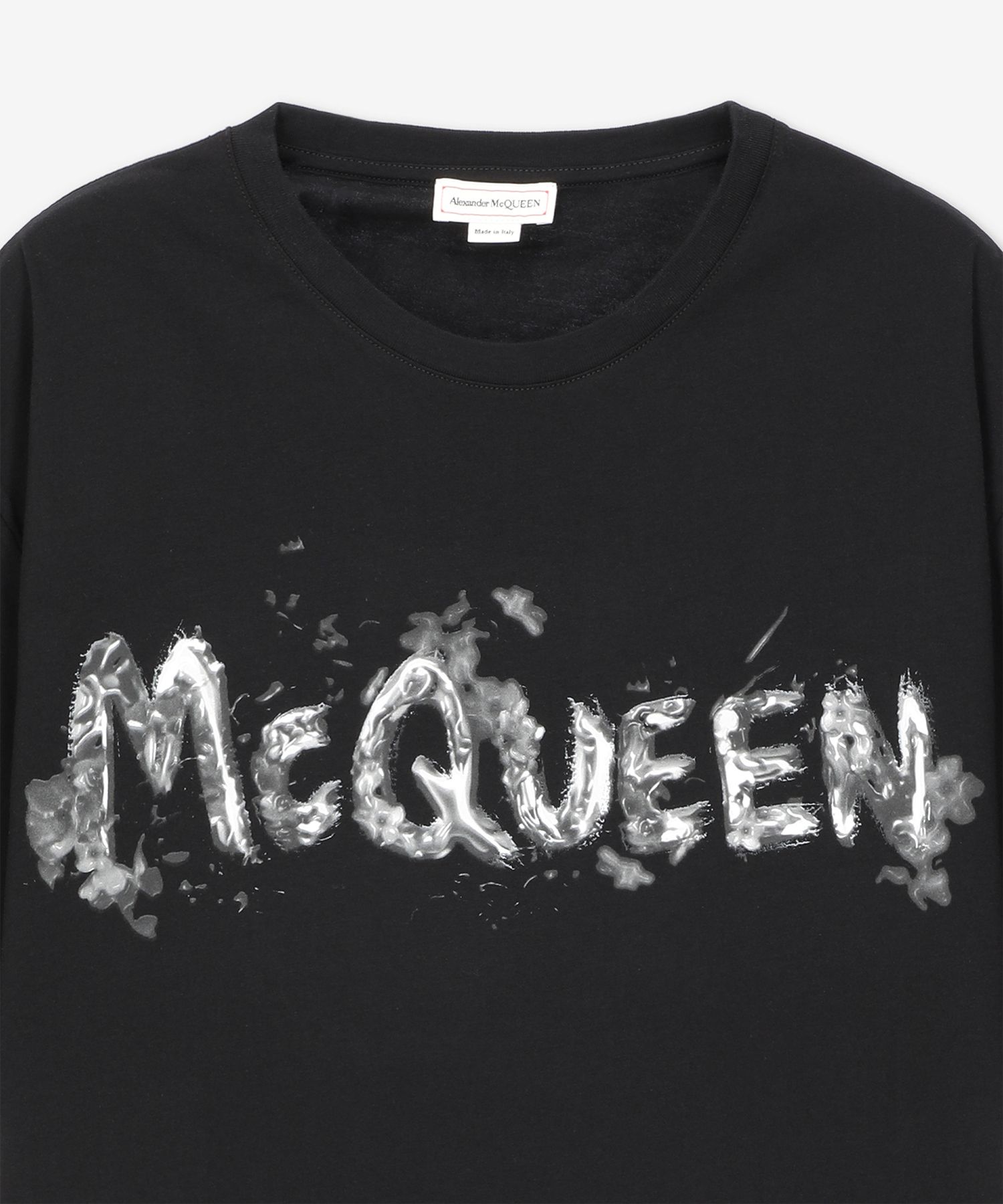 ★alexander mcqueen★ Gray Graffiti Logo Short Sleeve T-Shir MUSINSA | ALEXANDER McQUEEN Gray Graffiti Logo Short Sleeve