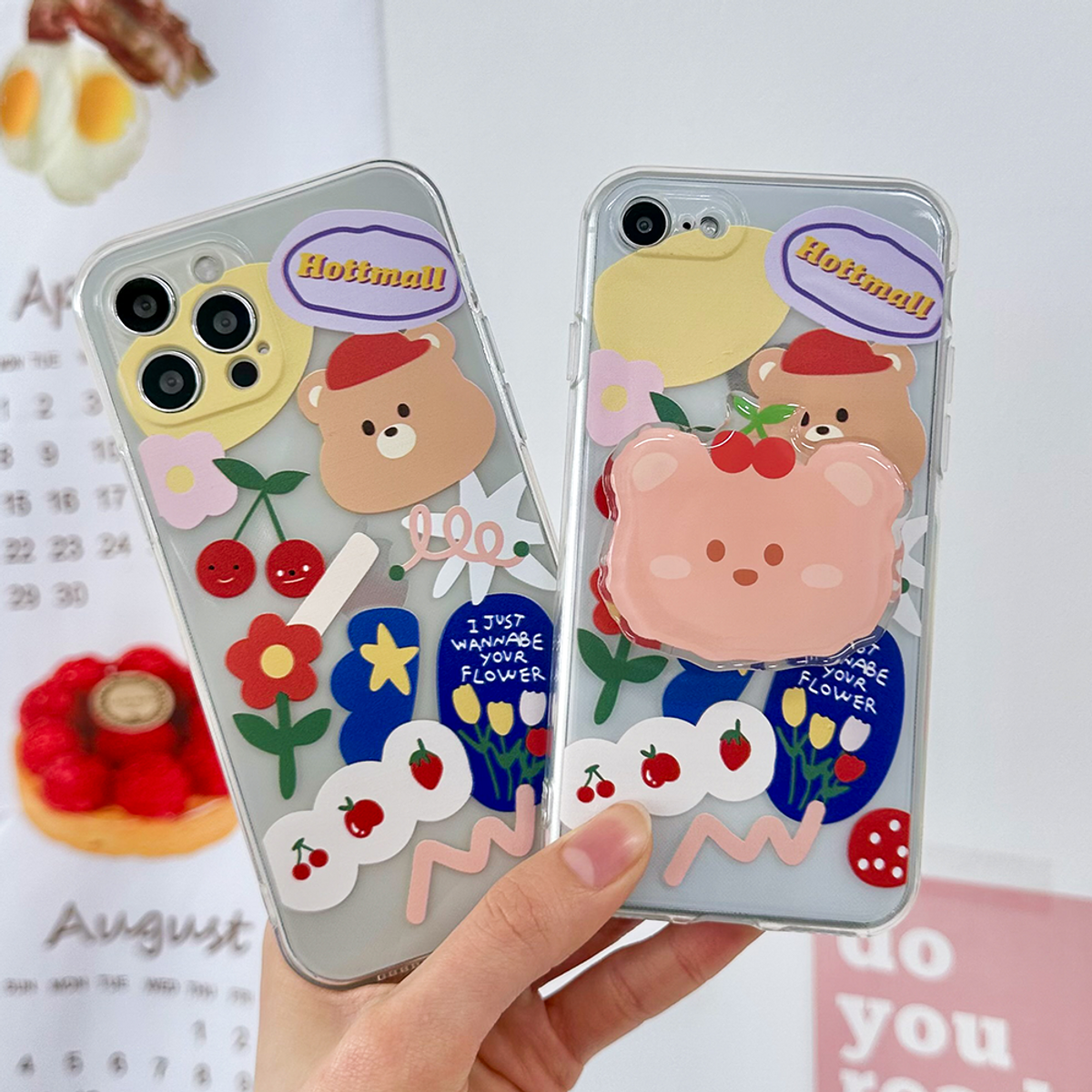 핫티몰(HOTTMALL) [젤리케이스+톡] 빨간모자 곰 스마트톡 세트