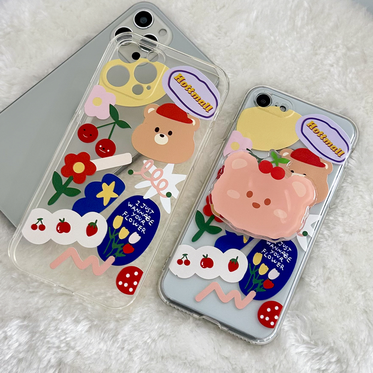 핫티몰(HOTTMALL) [젤리케이스+톡] 빨간모자 곰 스마트톡 세트