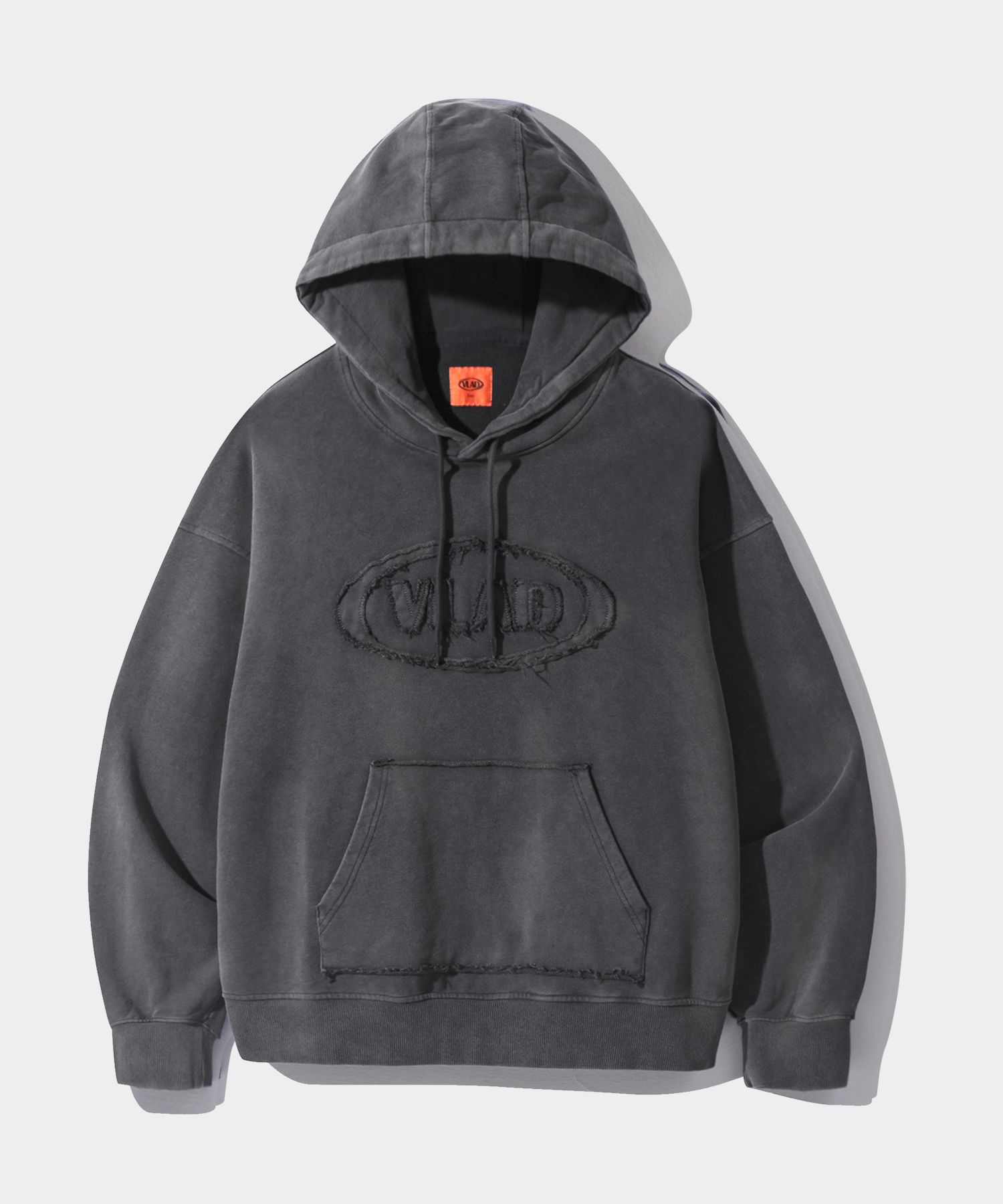 ★DIMITRI BLACK★ VLAD cut-off applique hood zip-up charcoal MUSINSA | DIMITRI BLACK VLAD Cut-off Applique Hooded Zip