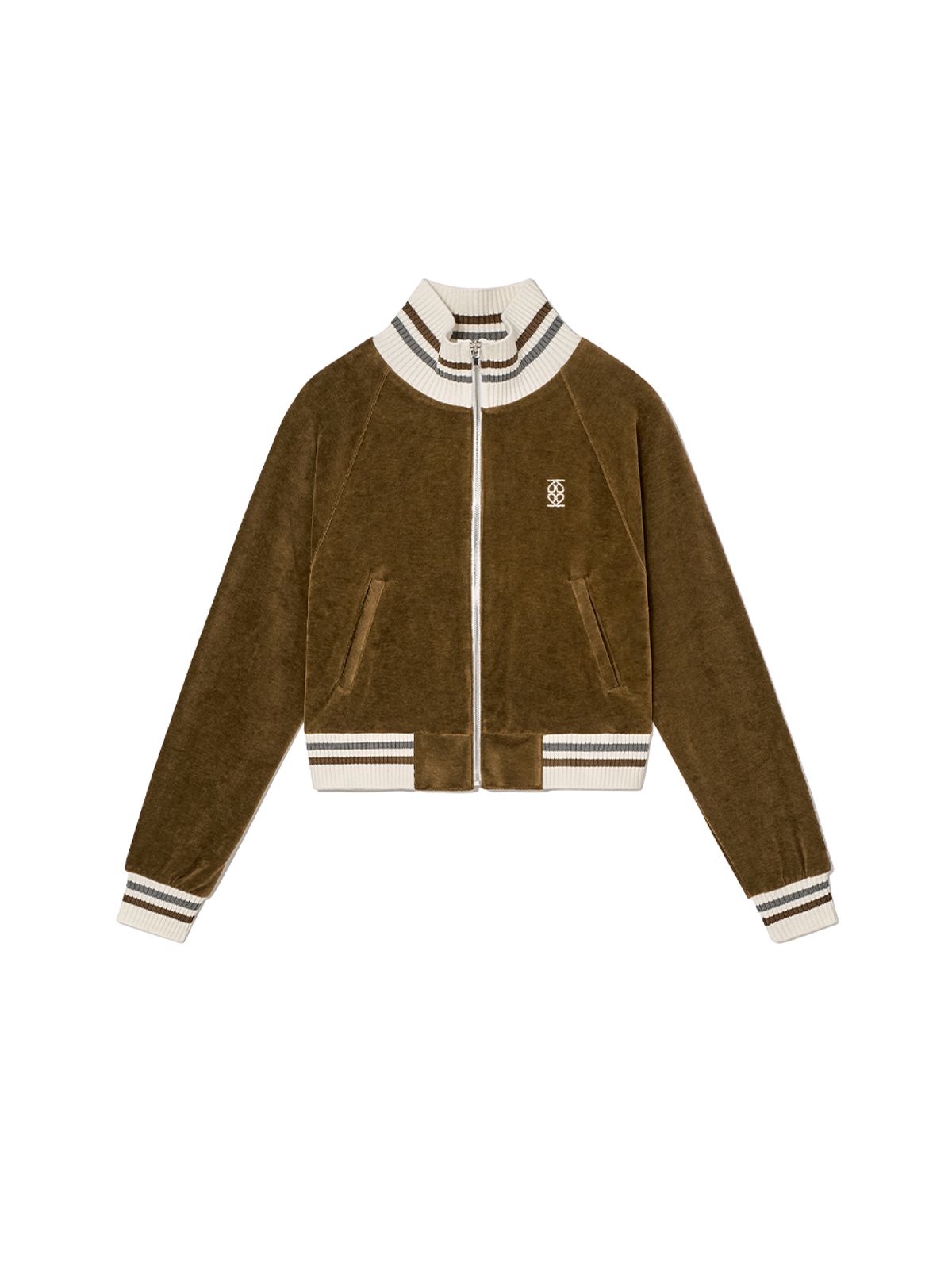 기준(KIJUN) Velour Track Jacket Brown