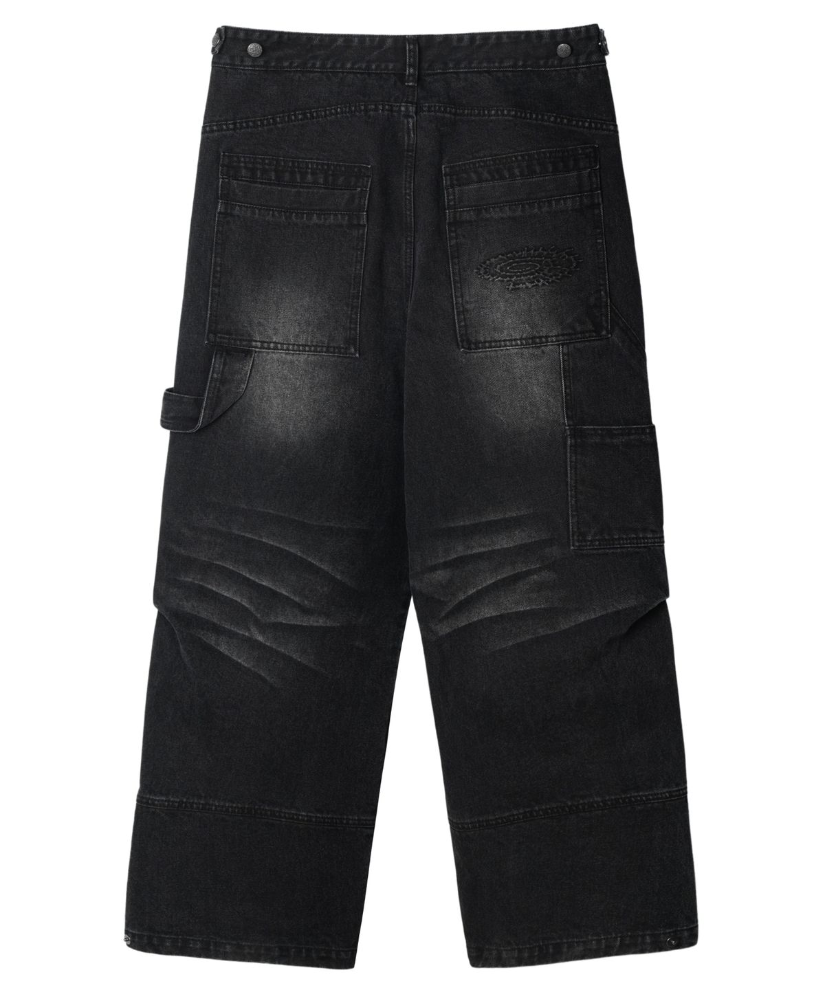 아이돈워너셀(IDWS) Overlap Carpenter Denim Pants Black