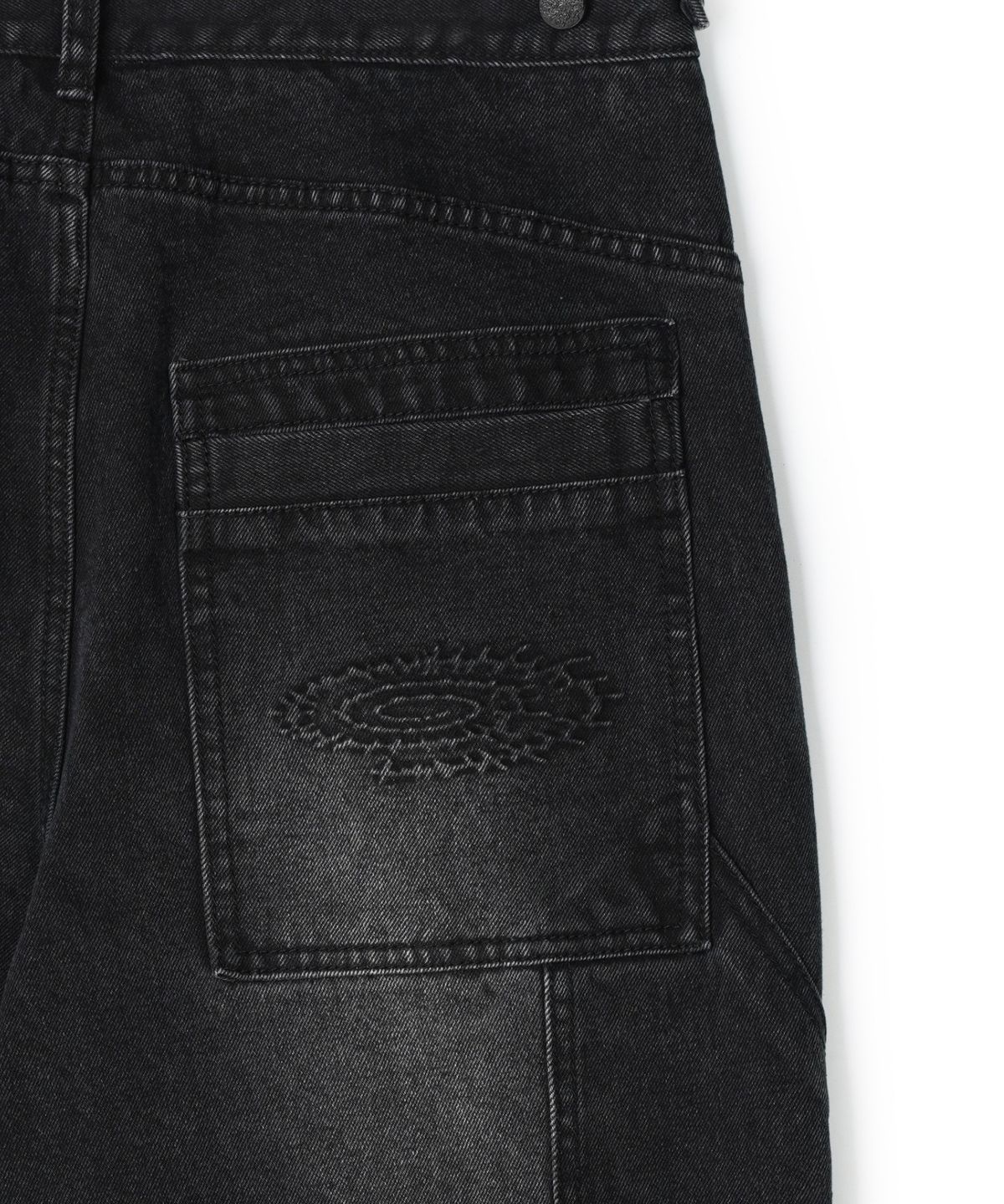 아이돈워너셀(IDWS) Overlap Carpenter Denim Pants Black