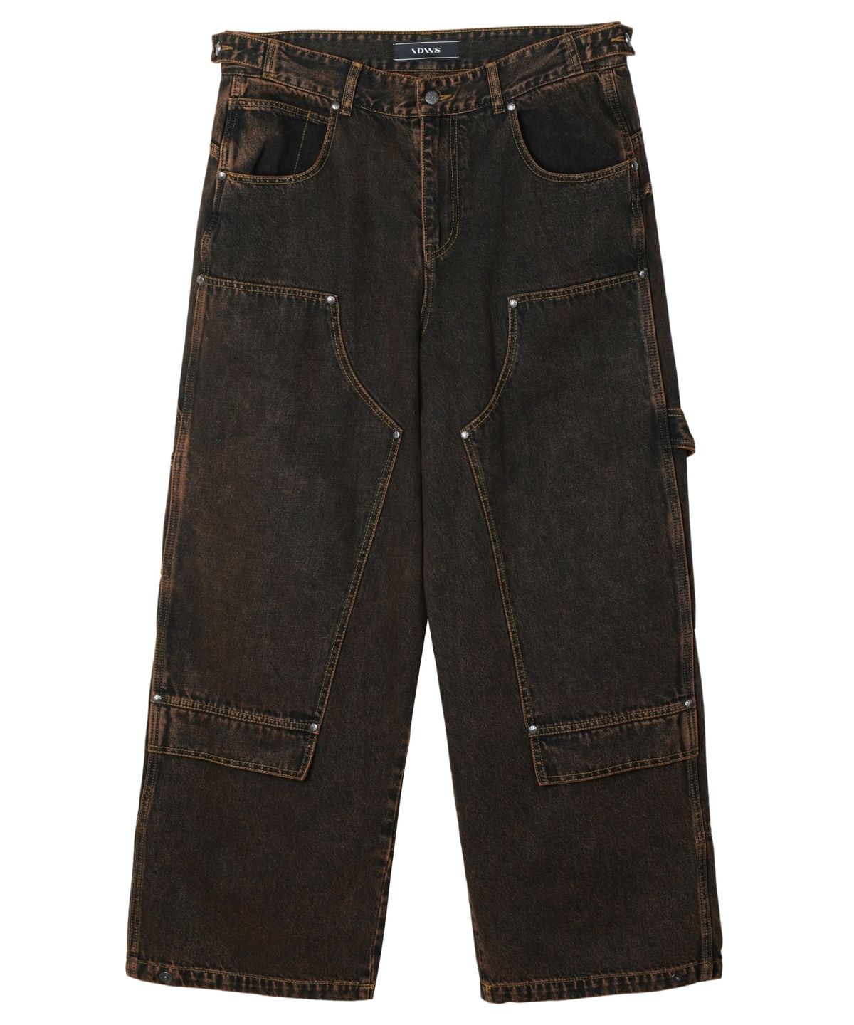 아이돈워너셀(IDWS) Overlap Carpenter Denim Pants Brown