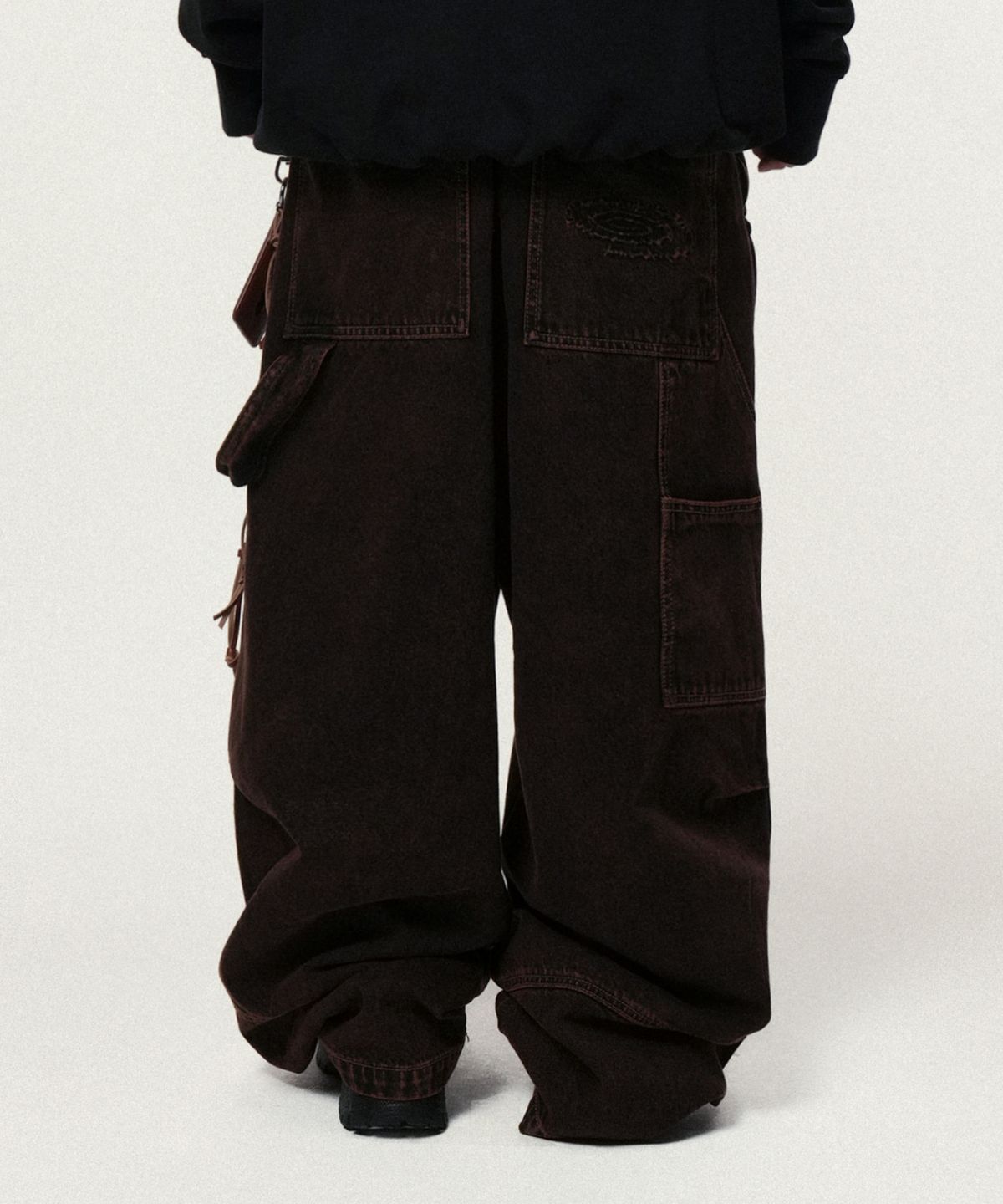 아이돈워너셀(IDWS) Overlap Carpenter Denim Pants Brown
