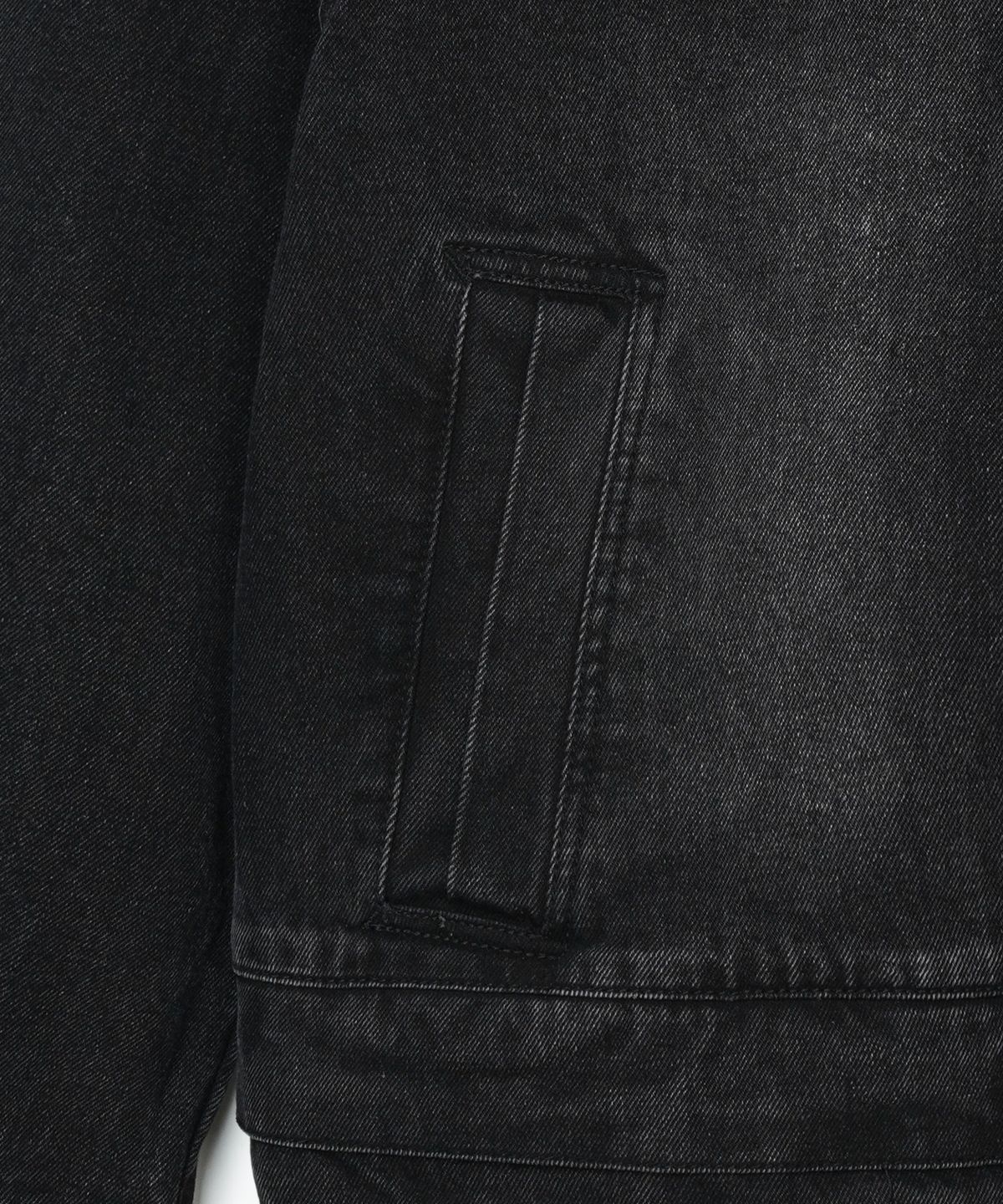 아이돈워너셀(IDWS) Overlap Denim Zip Up Jacket Black