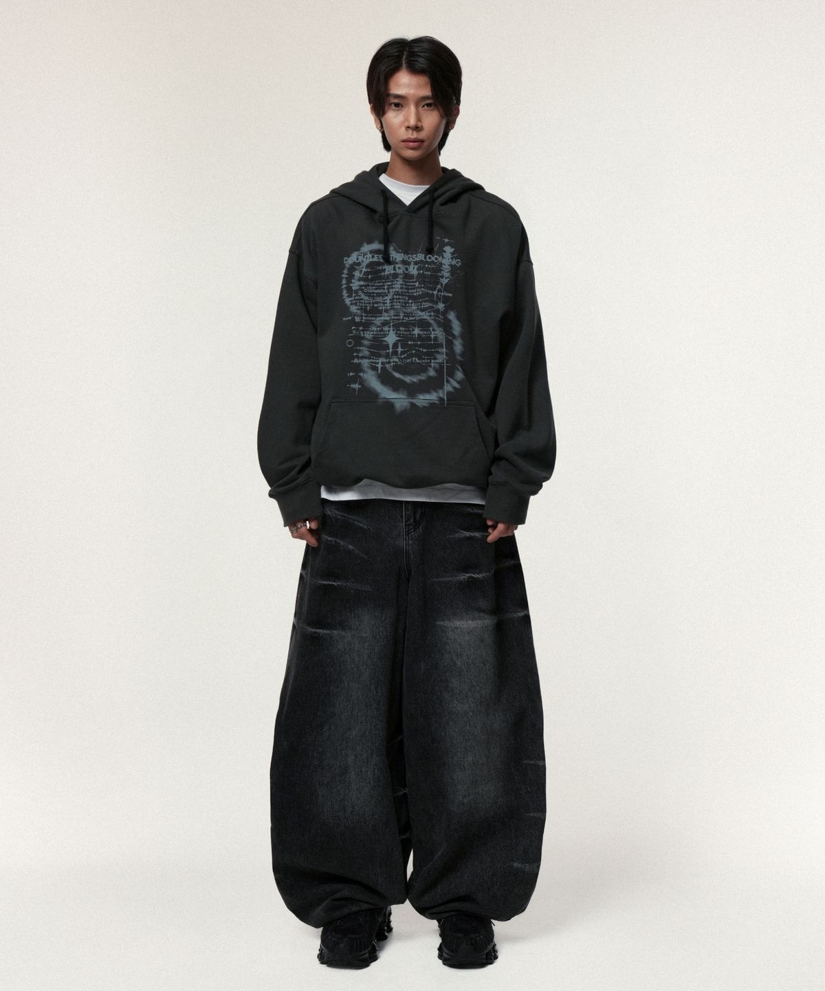 아이돈워너셀(IDWS) Countless Bloom Hoodie Charcoal