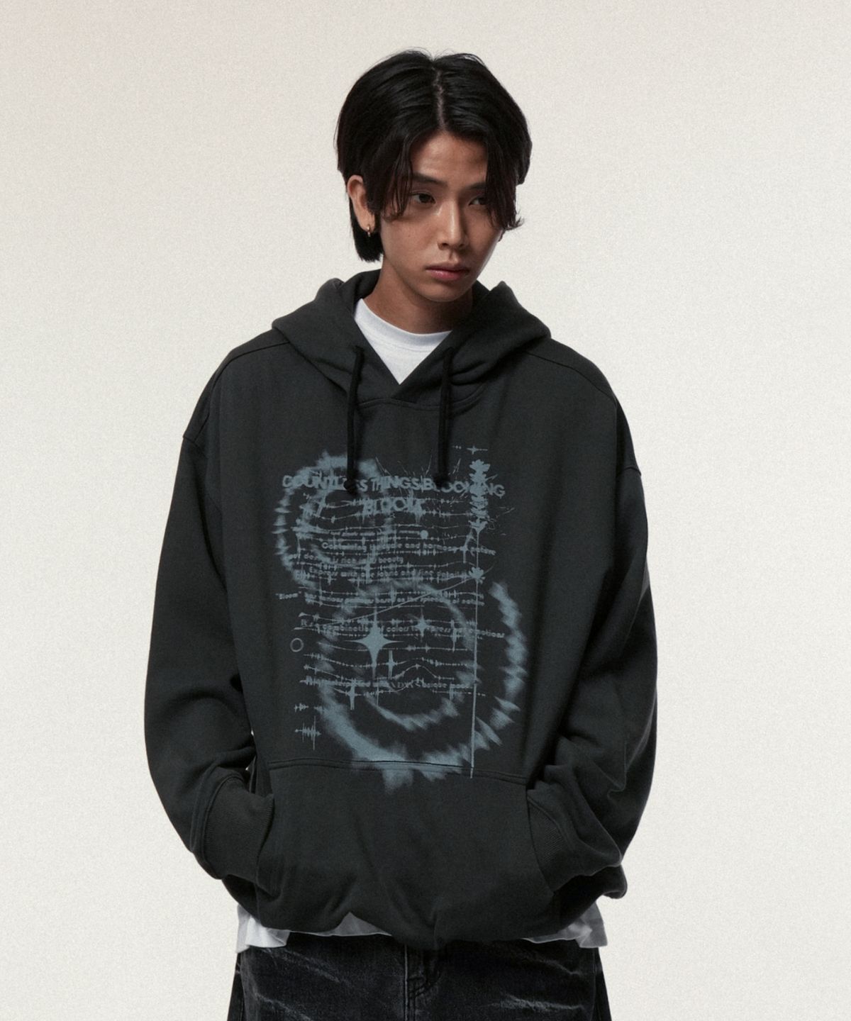 아이돈워너셀(IDWS) Countless Bloom Hoodie Charcoal